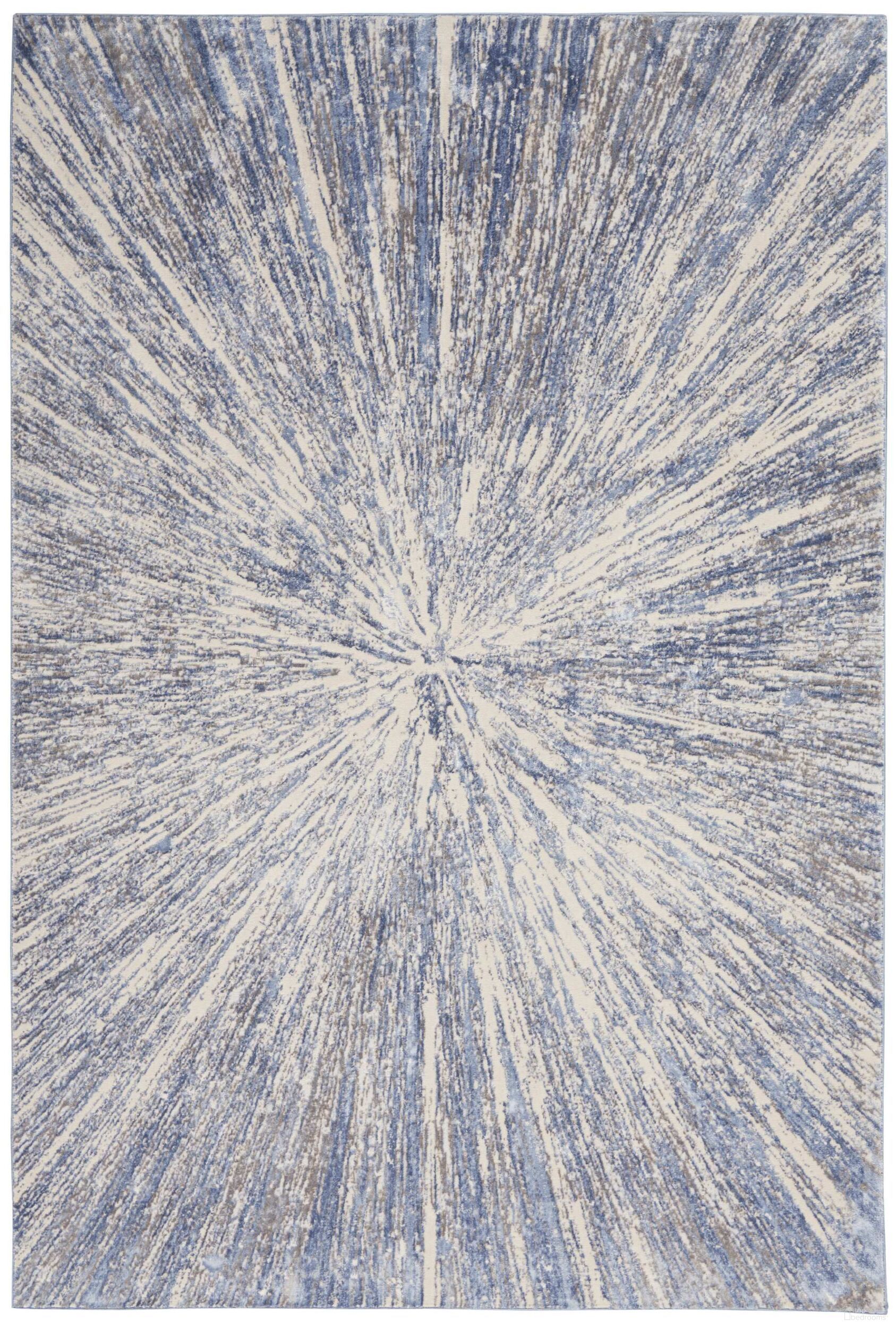Sleek Textures Blue and Grey 3'11" x 5'11" Area Rug