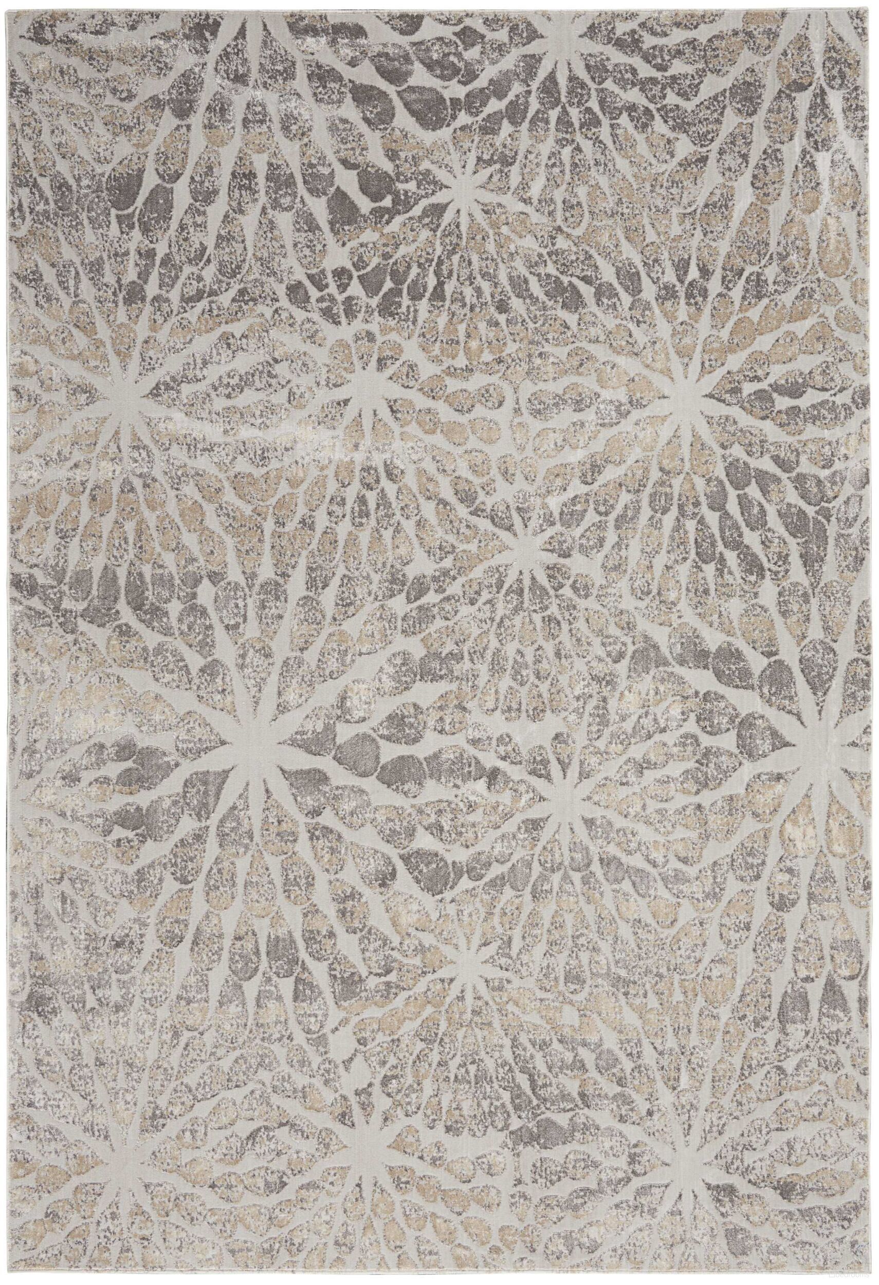 The appearance of Sleek Textures Ivory and Beige 3'11" x 5'11" Area Rug designed by Nourison in the modern / contemporary interior design. This ivory and beige piece of furniture  was selected by 1StopBedrooms from Sleek Textures Collection to add a touch of cosiness and style into your home. Sku: 99446711915. Material: Viscose.