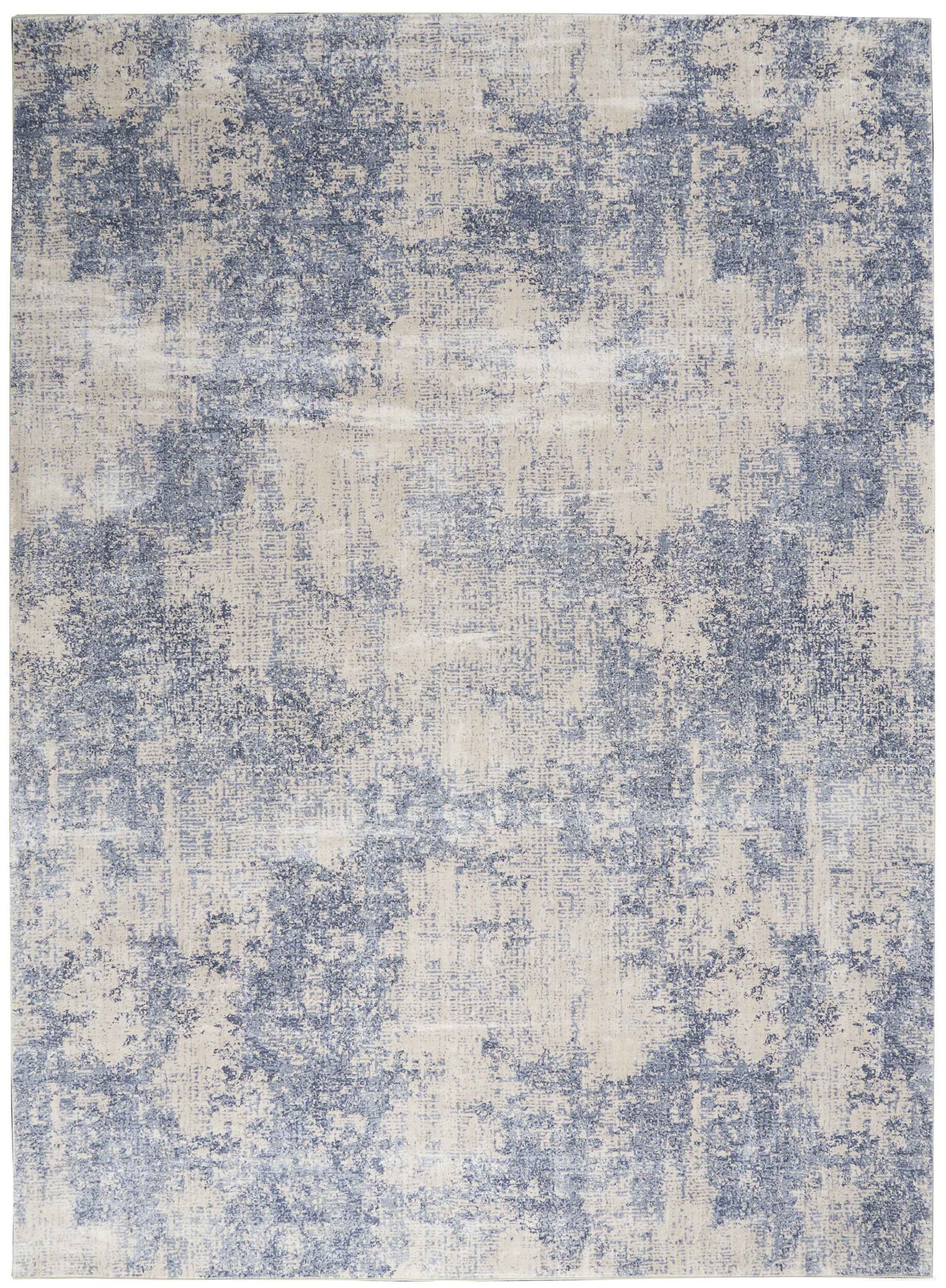The appearance of Sleek Textures Ivory and Blue 7'10" x 10'6" Area Rug designed by Nourison in the modern / contemporary interior design. This ivory and blue piece of furniture was selected by 1StopBedrooms from Sleek Textures Collection to add a touch of cosiness and style into your home. Sku: 99446711304. Material: Viscose.