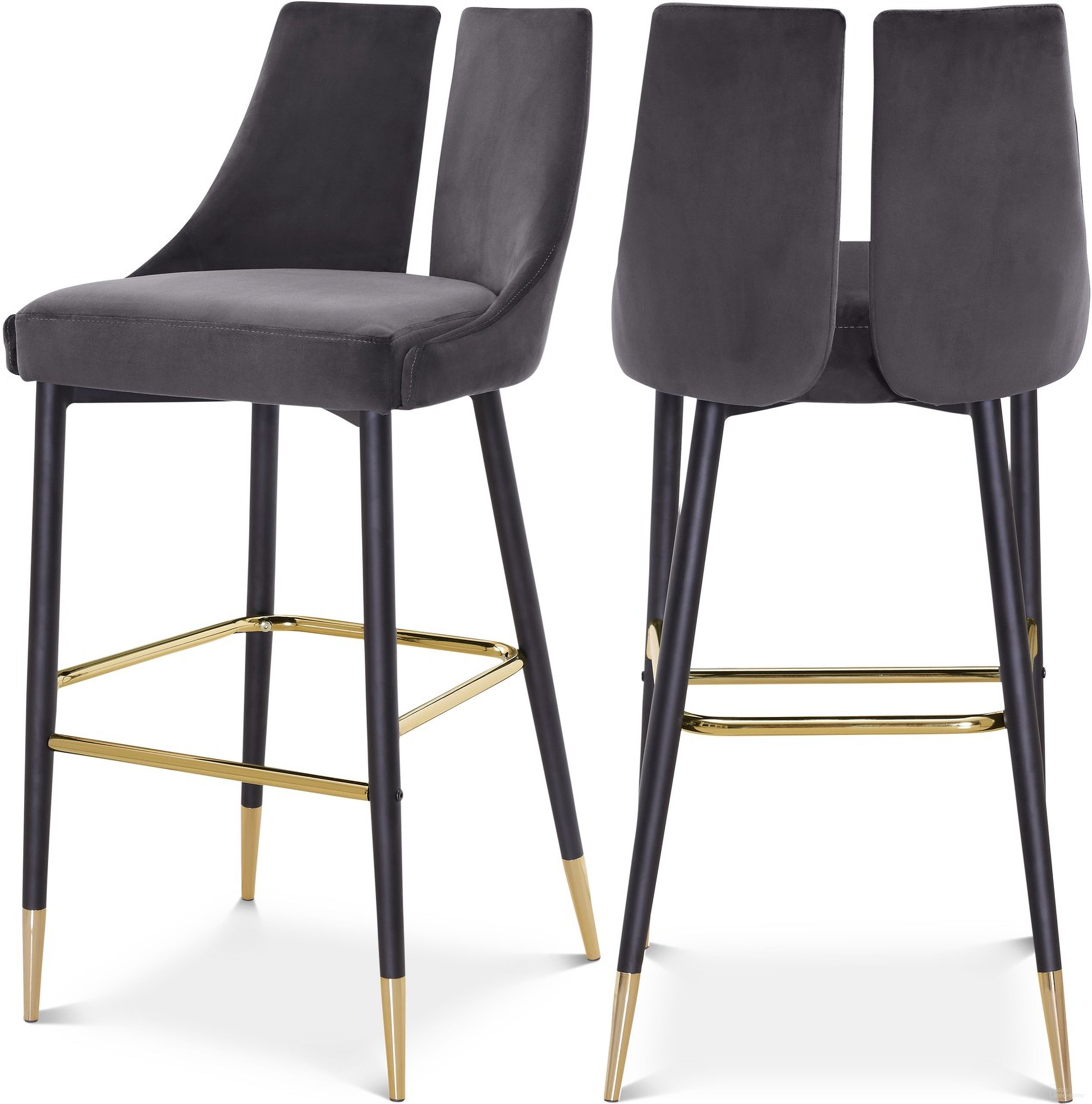 The appearance of Sleek Velvet Stool Set of 2 In Grey designed by Meridian in the modern / contemporary interior design. This grey piece of furniture was selected by 1StopBedrooms from Sleek Collection to add a touch of cosiness and style into your home. Sku: 960Grey-C. Material: Velvet.