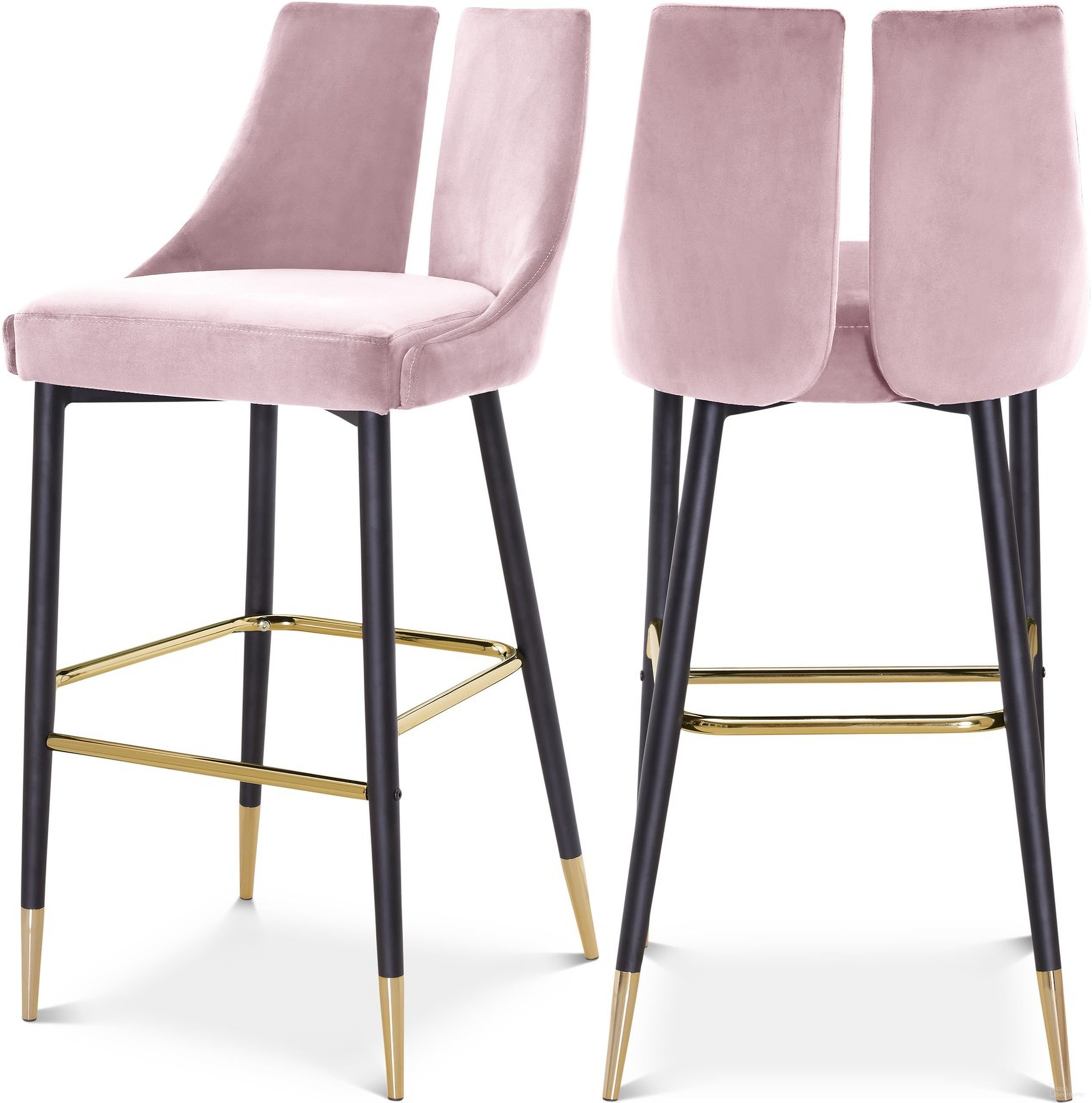 The appearance of Sleek Velvet Stool Set of 2 In Pink designed by Meridian in the modern / contemporary interior design. This pink piece of furniture was selected by 1StopBedrooms from Sleek Collection to add a touch of cosiness and style into your home. Sku: 960Pink-C. Material: Velvet.
