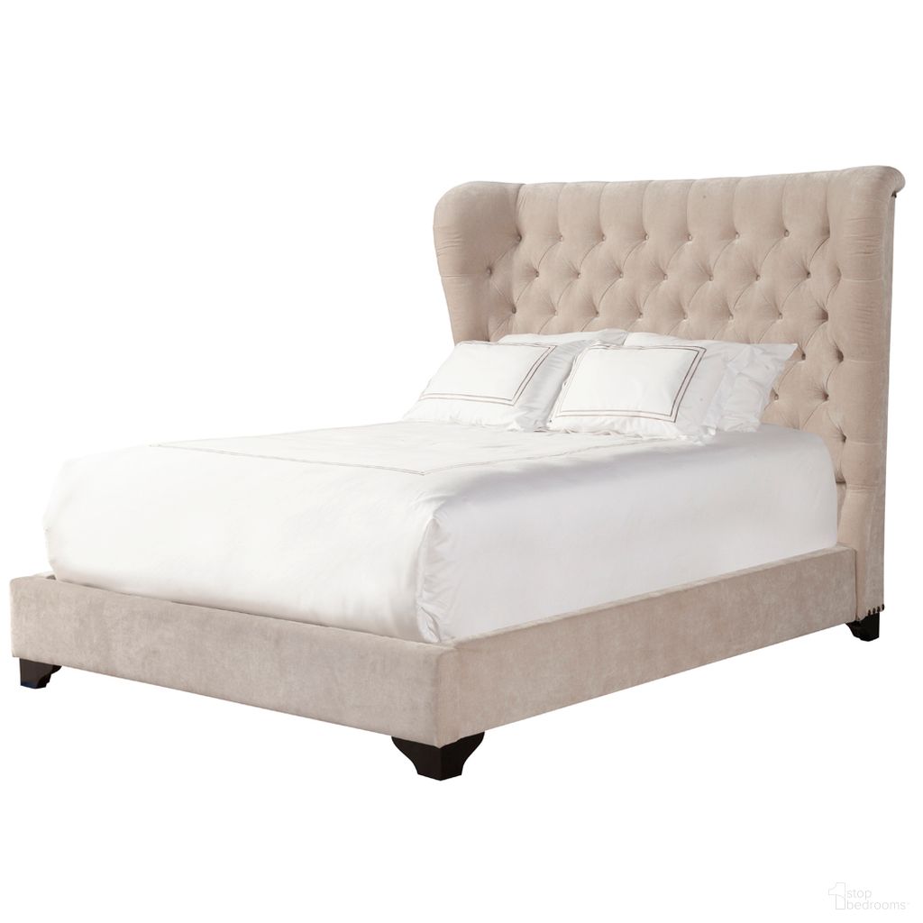 The appearance of Sleep Chloe Meringue King Bed designed by Parker House in the transitional interior design. This natural piece of furniture  was selected by 1StopBedrooms from Chloe Collection to add a touch of cosiness and style into your home. Sku: BCHL#9000HB-MER;BCHL#9020FBR-MER. Bed Type: Panel Bed. Material: Polyester. Bed Size: King.