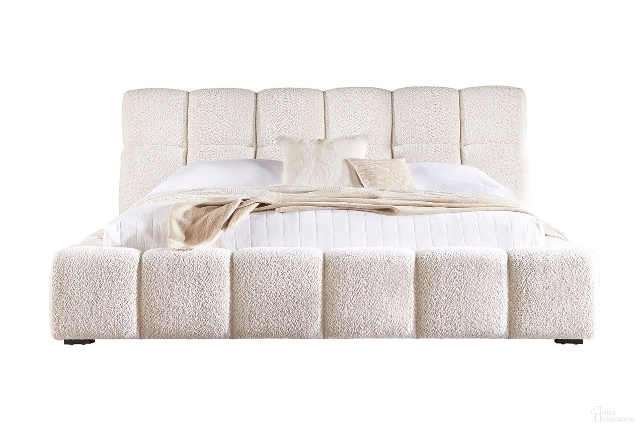 The appearance of Escape Fluffy River Rock King Upholstered Bed In Light Brown designed by Parker House in the transitional interior design. This light brown piece of furniture  was selected by 1StopBedrooms from Escape Collection to add a touch of cosiness and style into your home. Sku: BESC#9000HB-FYRR;BESC#9015R-FYRR;BESC#9020FB-FYRR. Material: Polyester. Bed Size: King. Bed Type: Upholstered Bed.