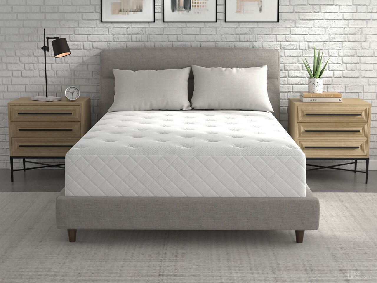 SleepFresh Clean and Cool 12 Inch King Medium Hybrid Mattress In White