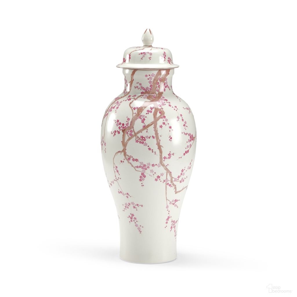 The appearance of Slender Temple Jar In Cream and Pink designed by Chelsea House in the modern / contemporary interior design. This cream/pink piece of furniture  was selected by 1StopBedrooms from Lisa Kahn Collection to add a touch of cosiness and style into your home. Sku: 381773. Material: Porcelain.