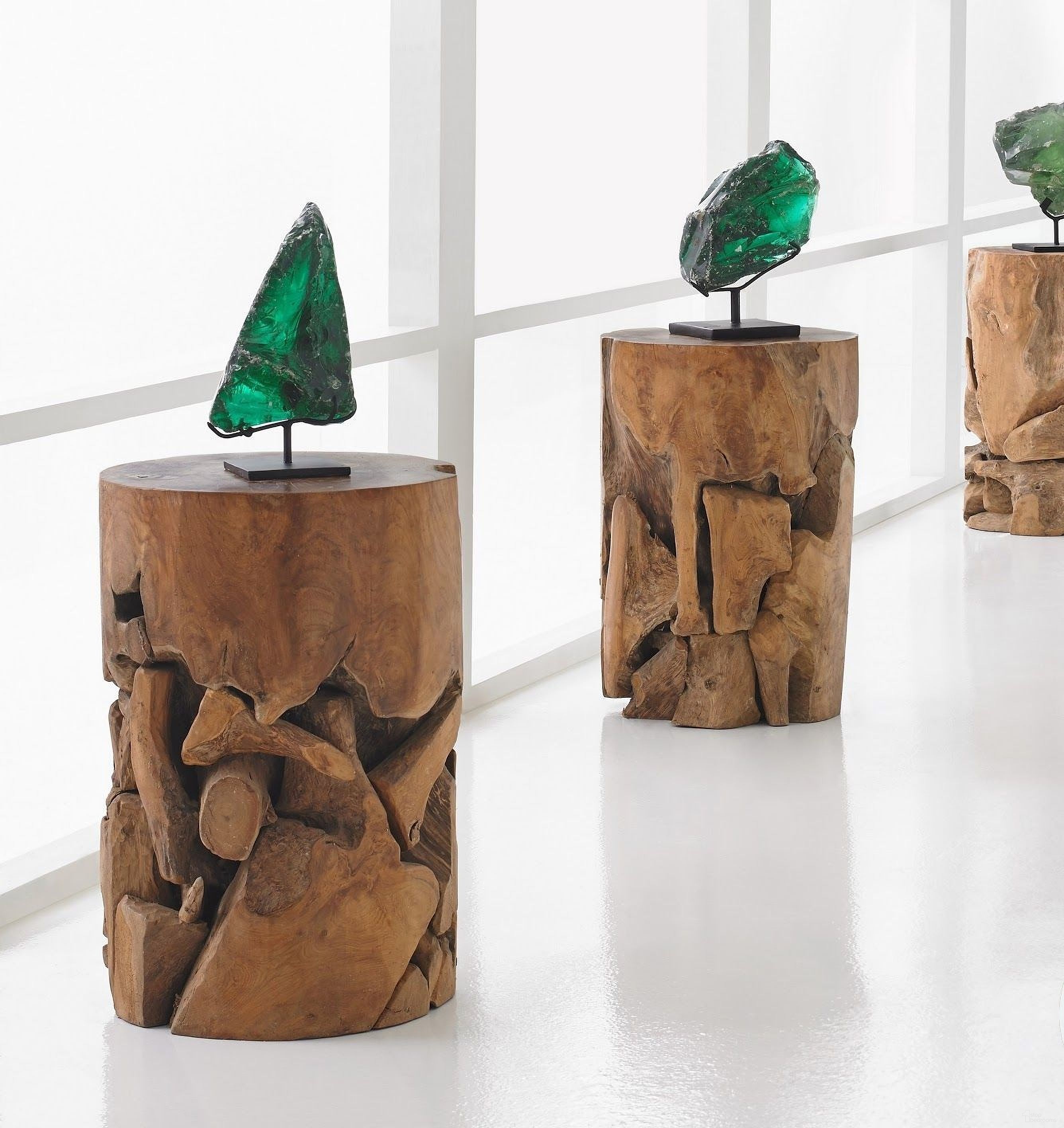 Phillips Collection Teak Slice Stool - Thumbnail 4