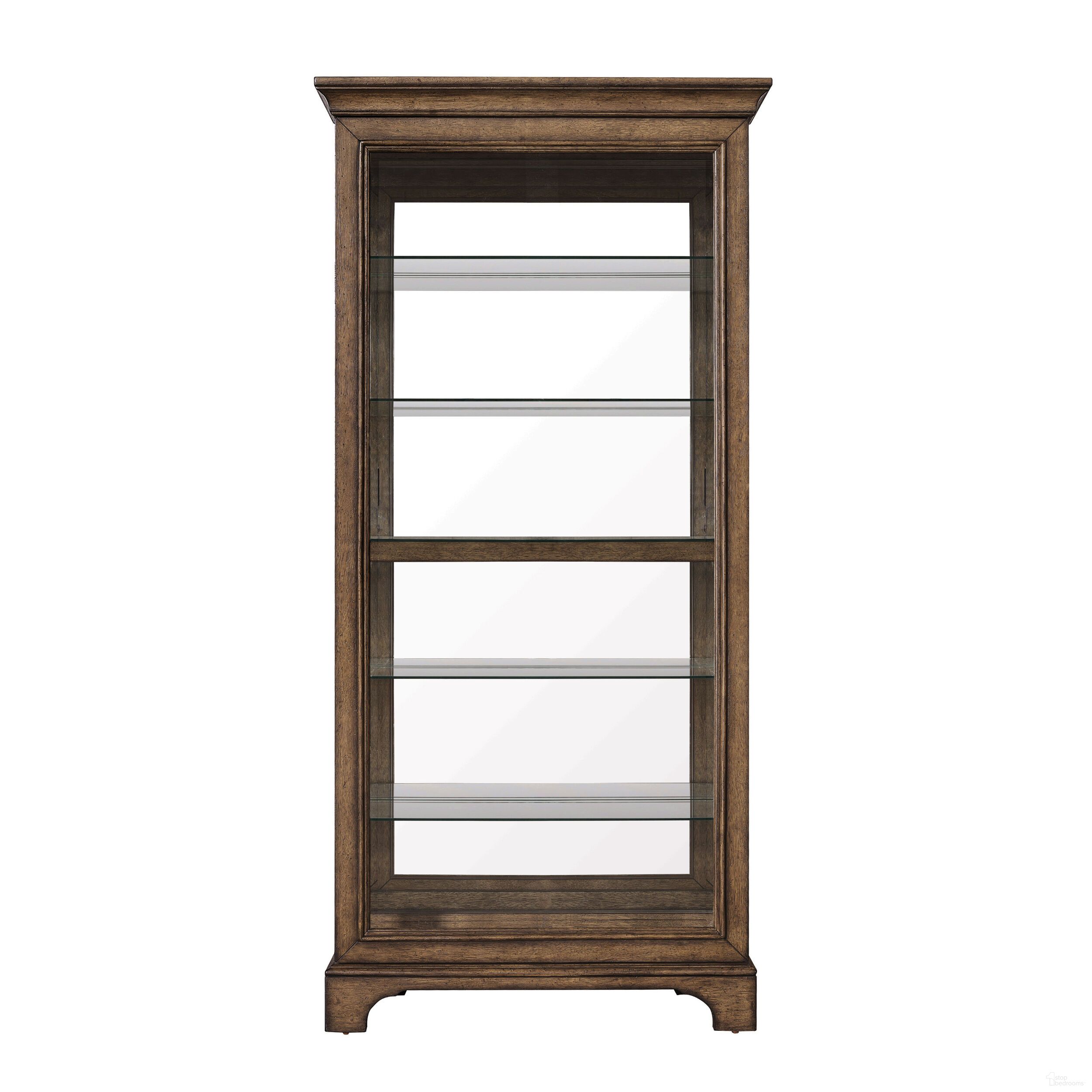 The appearance of Sliding Door Curio with Glass Shelves and LED Light In Brown designed by Pulaski in the traditional interior design. This brown piece of furniture was selected by 1StopBedrooms from Pulaski Accents Collection to add a touch of cosiness and style into your home. Sku: P021768. Material: Oak Veneer.