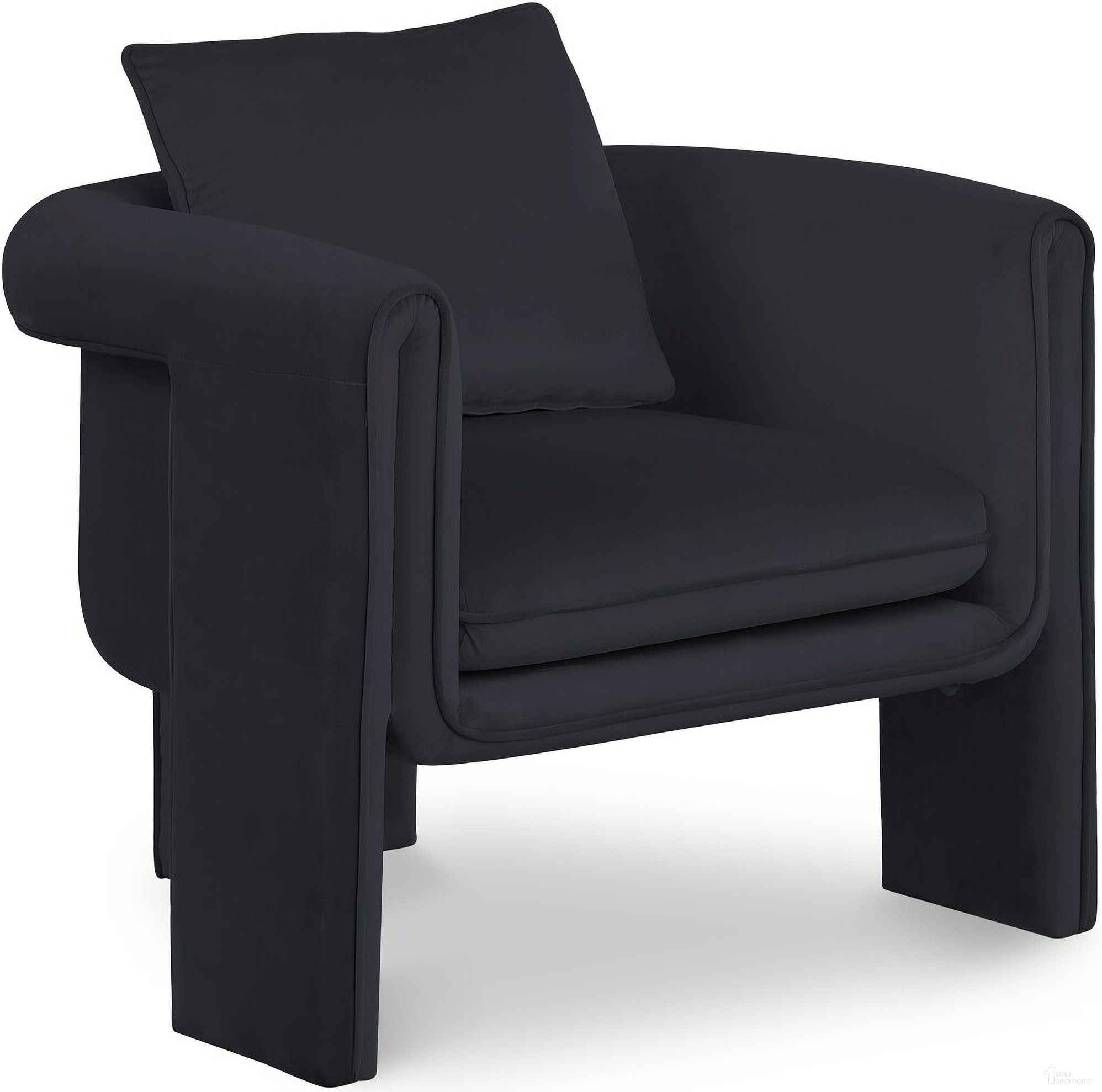Sloan Accent Chair In Black Velvet