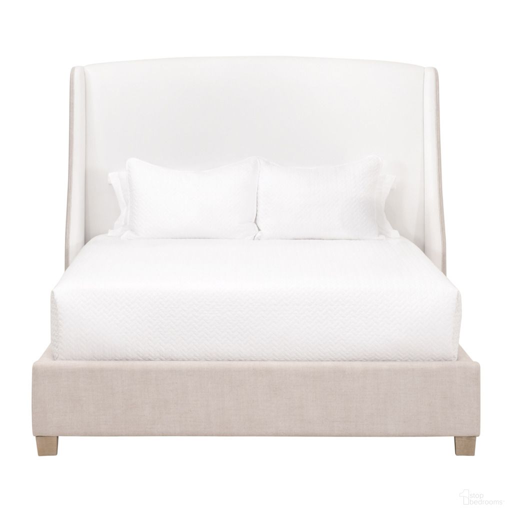 The appearance of Stitch and Hand Sloan Standard King Bed In Peyton Pearl and Bisque designed by Essentials For Living in the transitional interior design. This peyton pearl/bisque piece of furniture  was selected by 1StopBedrooms from Stitch & Hand Collection to add a touch of cosiness and style into your home. Sku: 7124-3.LPPRL/BIS/NG. Bed Type: Platform Bed. Bed Size: King. Material: Oak Wood.