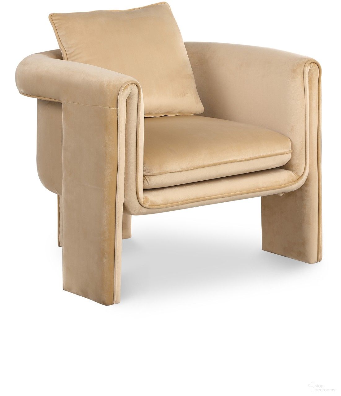 Sloan Velvet Accent Chair In Camel