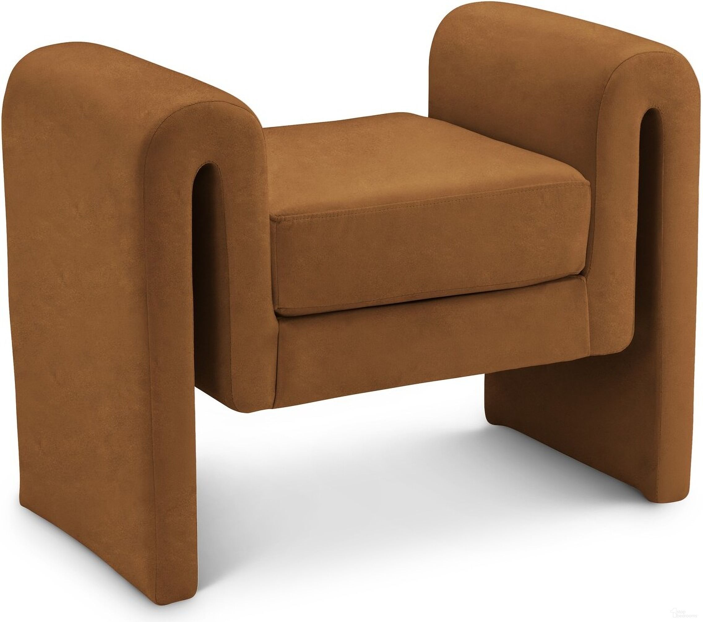 Sloan Velvet Single Seater Bench In Saddle