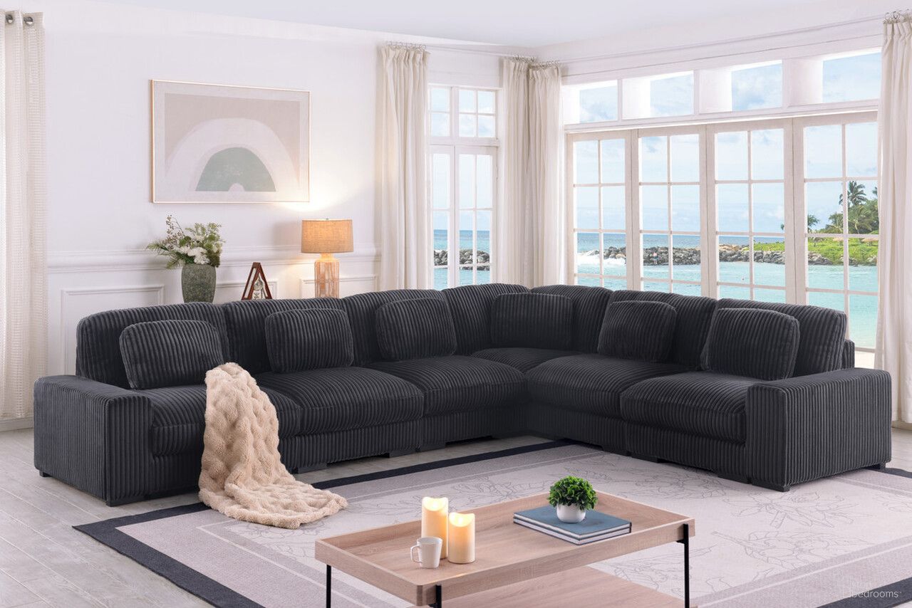 The appearance of Sloane 151 Inch Corduroy Fabric Reversible L-Shape Modular Sectional Sofa In Charcoal designed by Lilola Home in the modern / contemporary interior design. This charcoal piece of furniture was selected by 1StopBedrooms from Sloane Collection to add a touch of cosiness and style into your home. Sku: 81650-R;81650-RARM;81650-C;81650-A;81650-A;81650-A;81650-L;81650-LARM. Layout: L-Shape. Material: Corduroy.