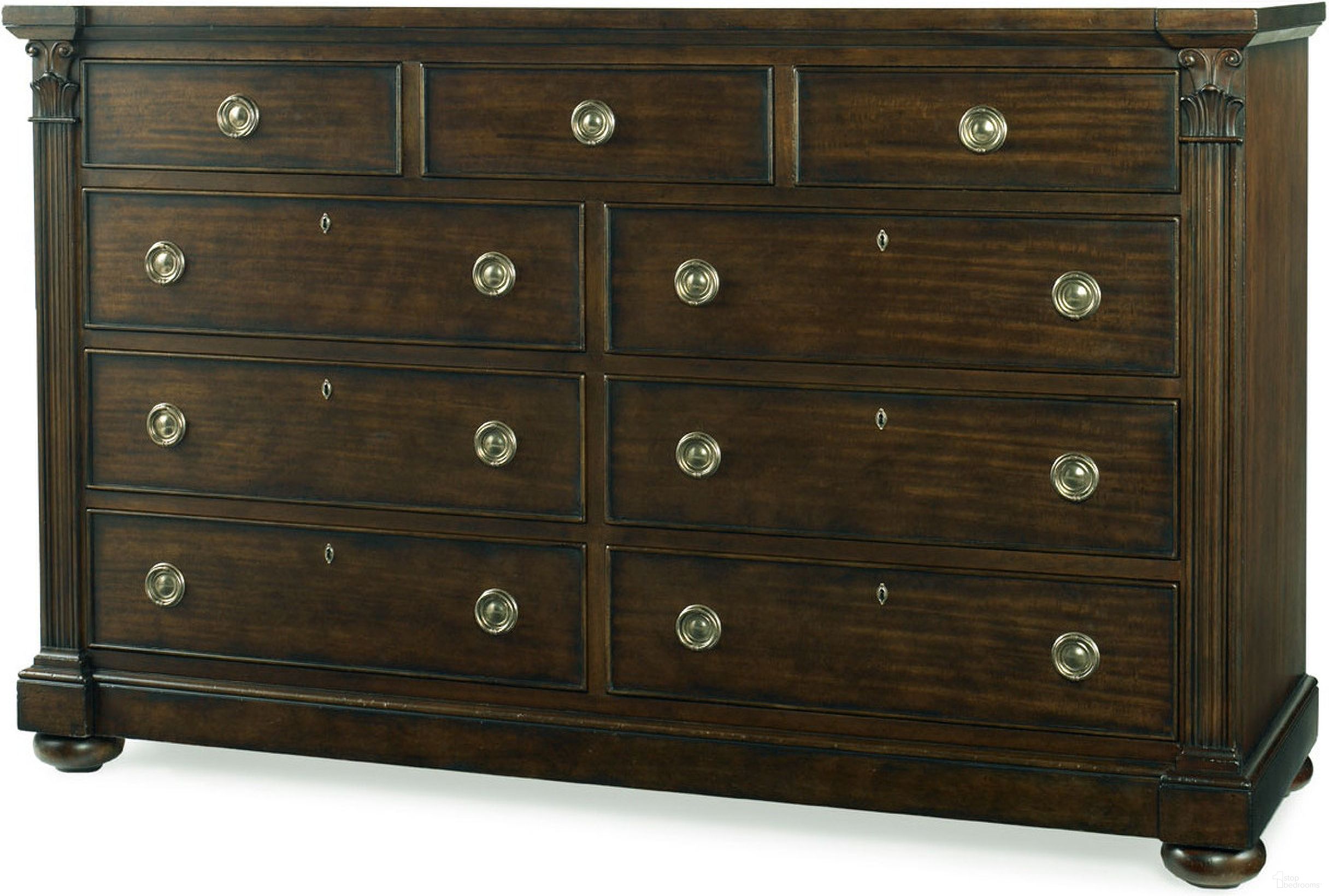 The appearance of Sloane Dresser In Cognac designed by Century Furniture in the modern / contemporary interior design. This cognac piece of furniture was selected by 1StopBedrooms from Chelsea Club Collection to add a touch of cosiness and style into your home. Sku: 36H-205. Material: Mahogany.