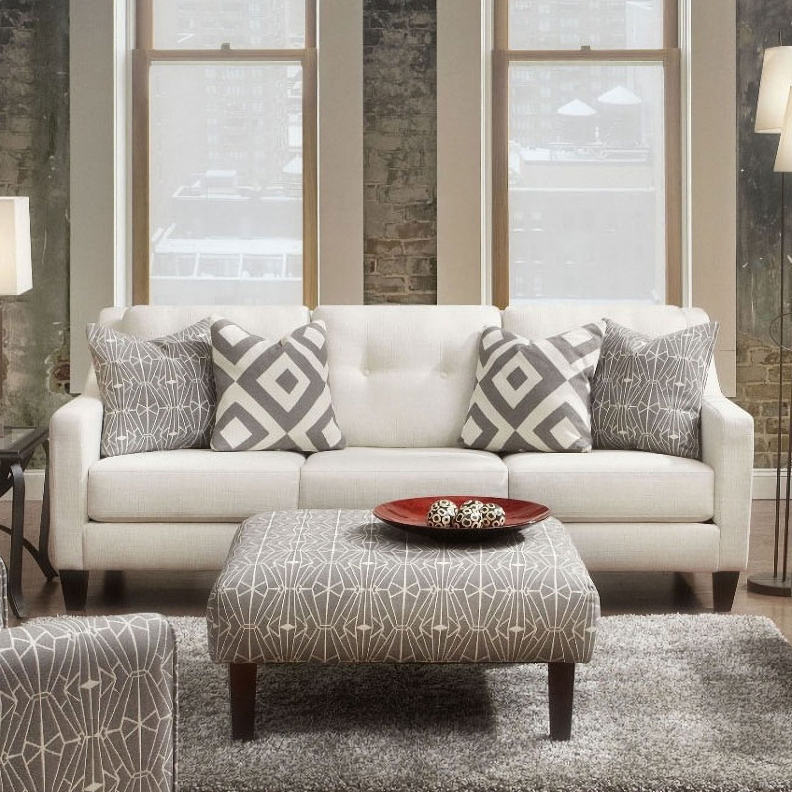 The appearance of Parker Ivory Loveseat designed by Furniture of America in the modern / contemporary interior design. This cream piece of furniture  was selected by 1StopBedrooms from Parker Collection to add a touch of cosiness and style into your home. Sku: SM8563-LV. Material: Fabric.