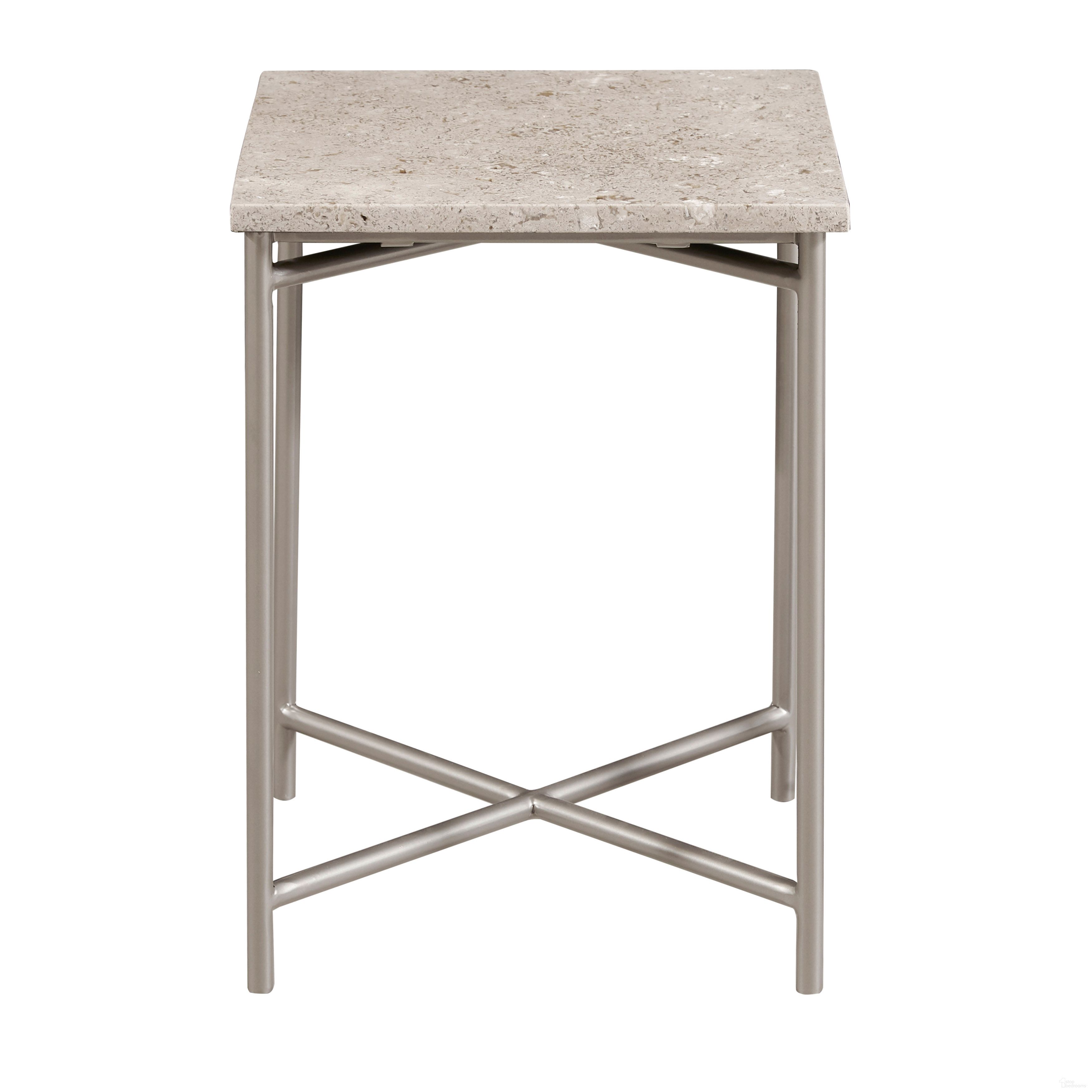 Small Stone Top Nesting Table In Silver by Pulaski 1StopBedrooms