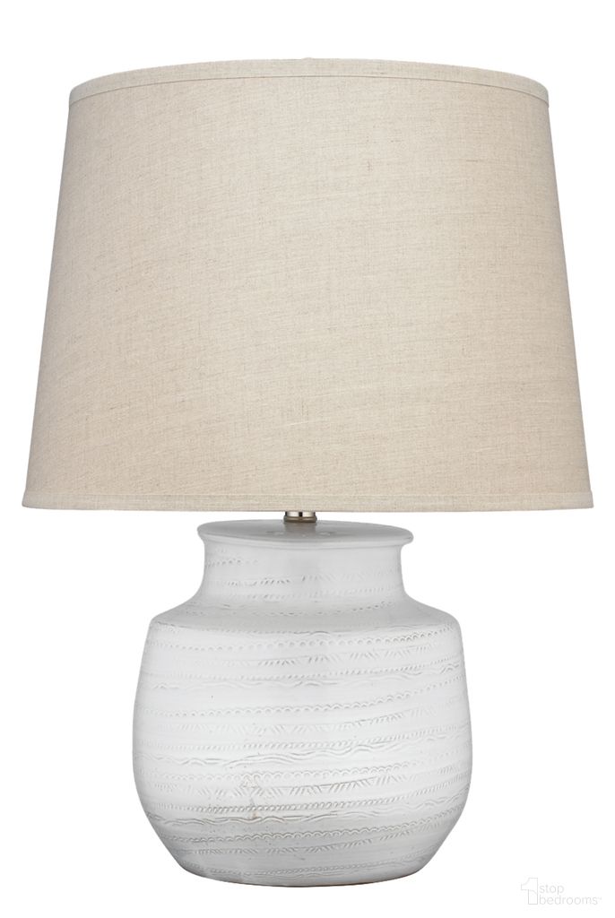 Trace Ceramic Table Lamp In White