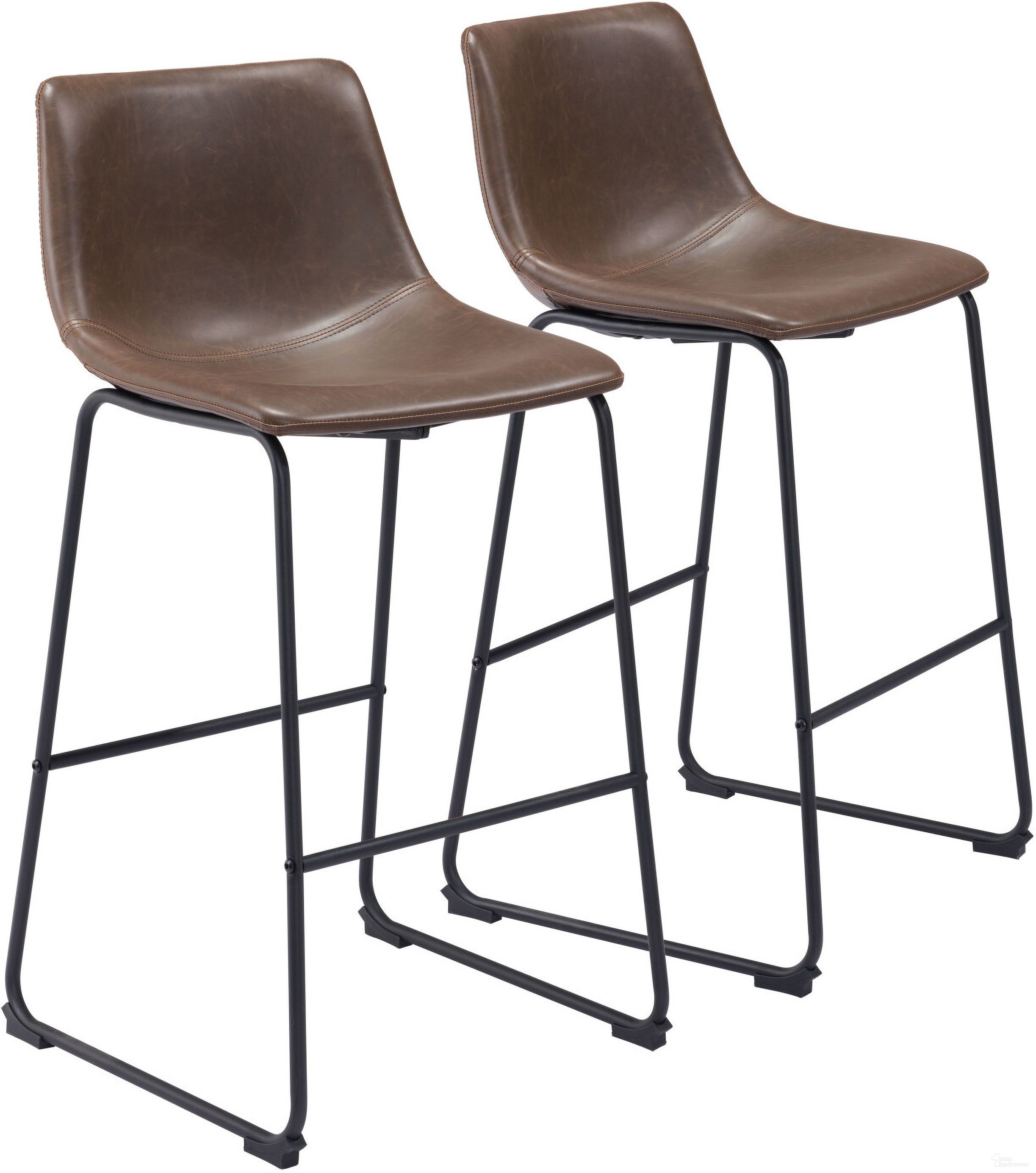 The appearance of Smart Barstool Set of 2 In Vintage Espresso designed by Zuo Modern in the transitional interior design. This vintage espresso piece of furniture was selected by 1StopBedrooms from Smart Collection to add a touch of cosiness and style into your home. Sku: 109326. Material: Polyurethane.