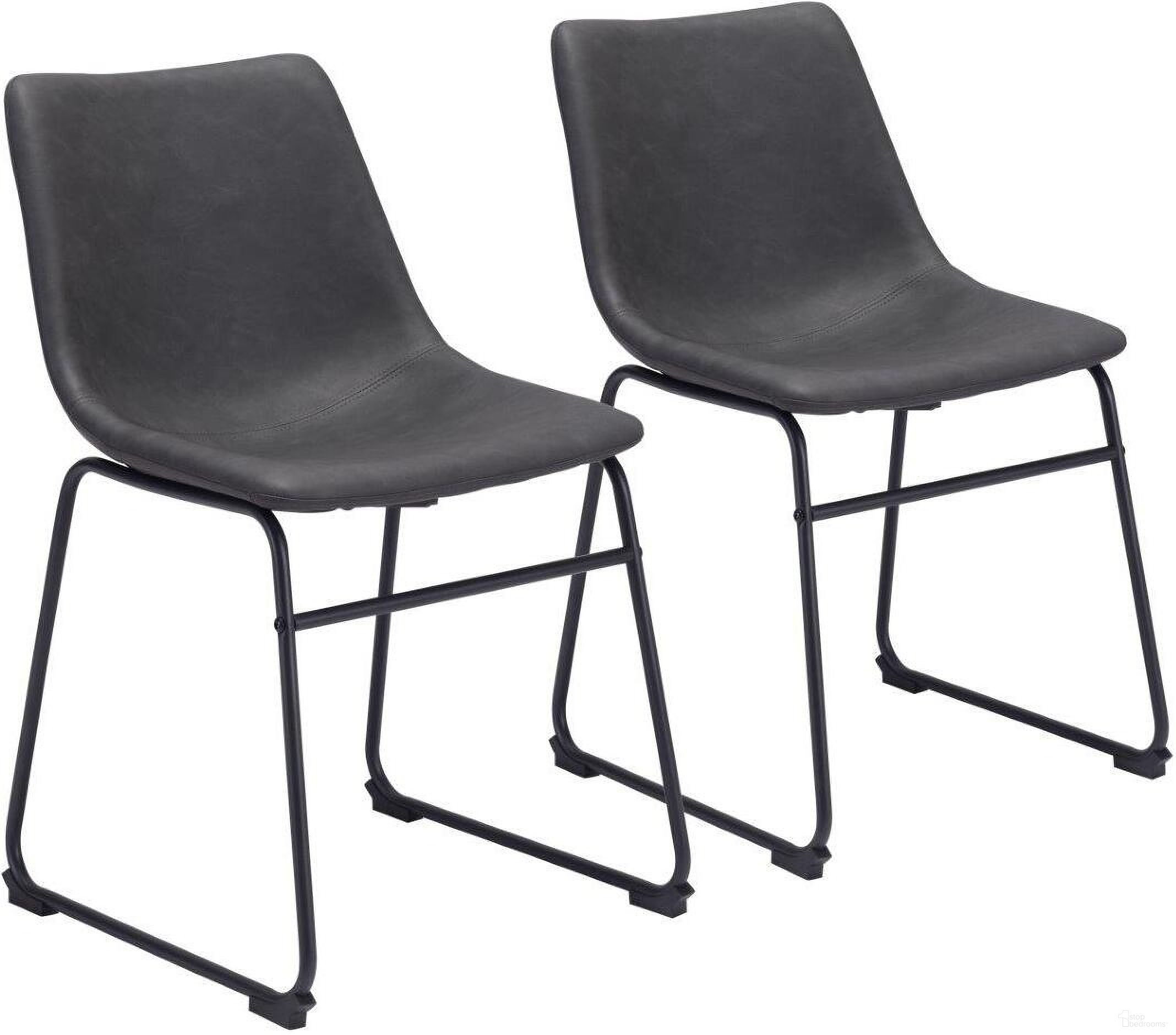 The appearance of Smart Dining Chair Set of 2 In Charcoal designed by Zuo Modern in the transitional interior design. This charcoal piece of furniture was selected by 1StopBedrooms from Smart Collection to add a touch of cosiness and style into your home. Sku: 101995. Material: Polyurethane. Chair Type: Side Chair.