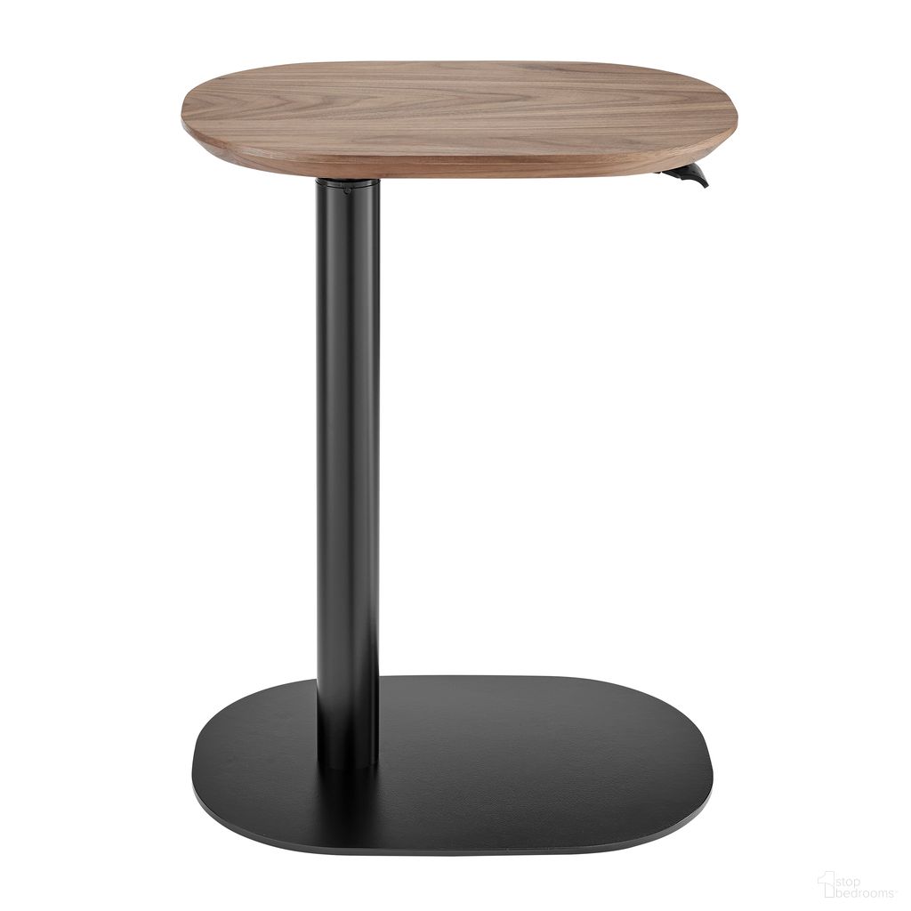Snella Adjustable Laptop Table In Walnut and Matte Black