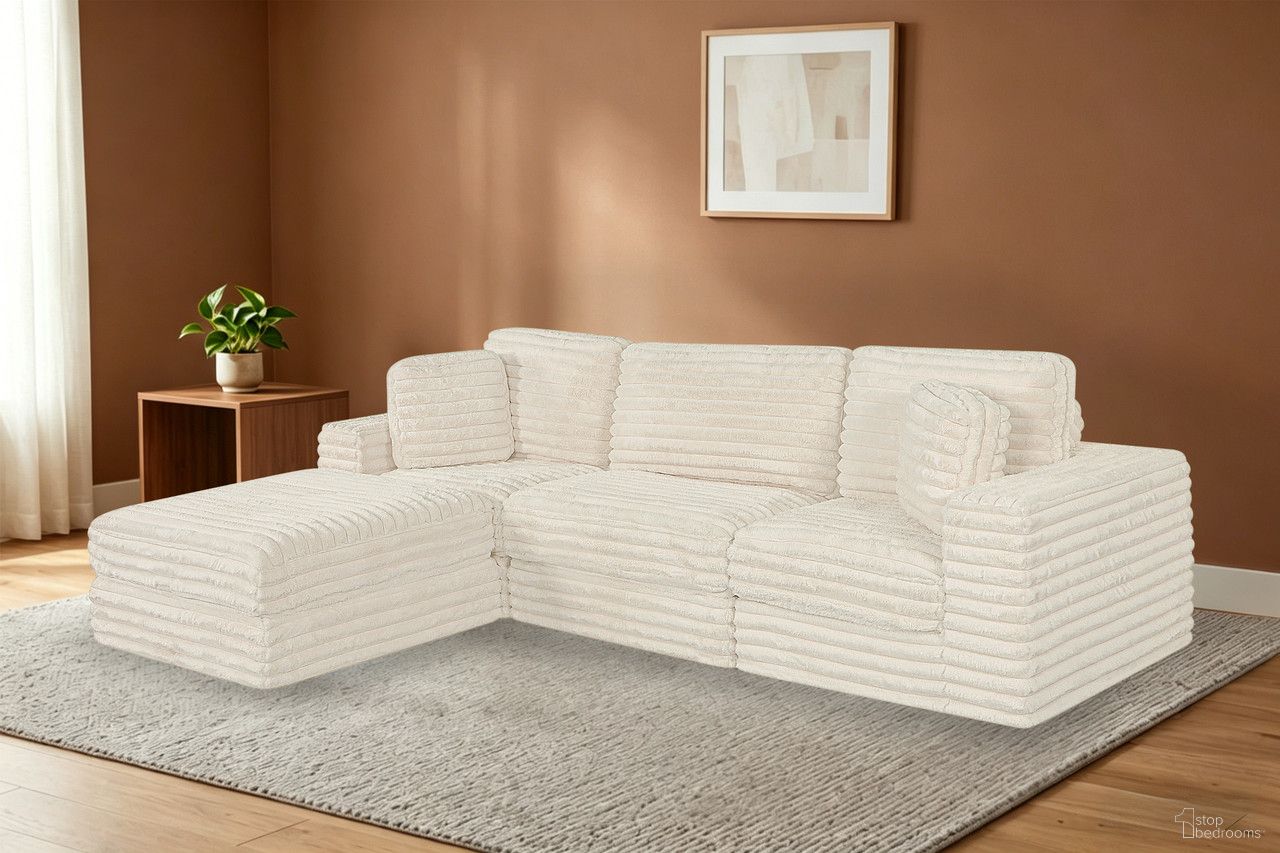 Sofia 4-Piece Compressed Sectional In Beige