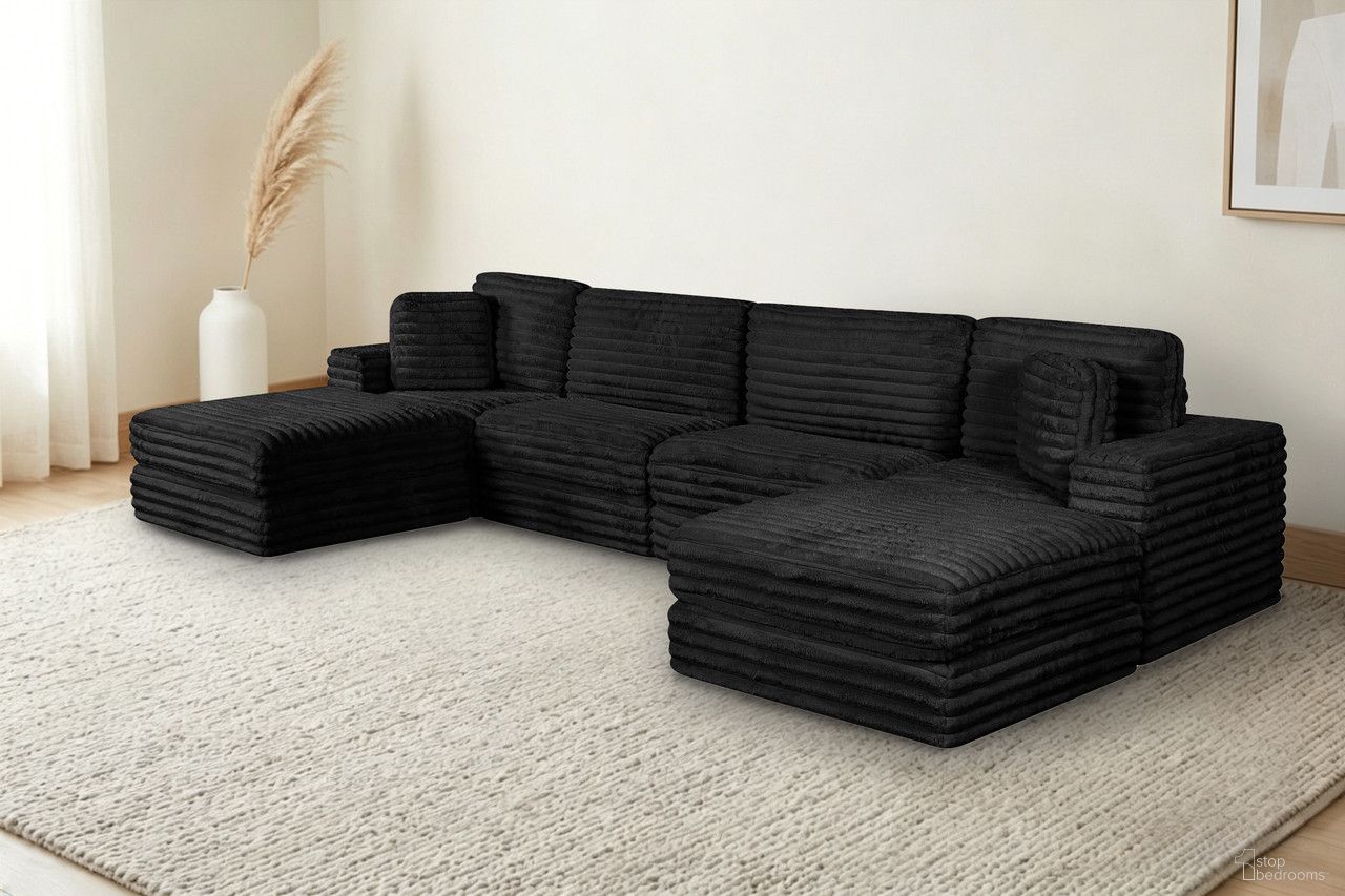 The appearance of Sofia 6-Piece Compressed Sectional In Black designed by Best Quality Furniture in the glam interior design. This black piece of furniture was selected by 1StopBedrooms from Sofia Collection to add a touch of cosiness and style into your home. Sku: SE822-CC;SE822-CC;SE822-AC;SE822-AC;SE822-OT;SE822-OT. Material: Faux Fur.