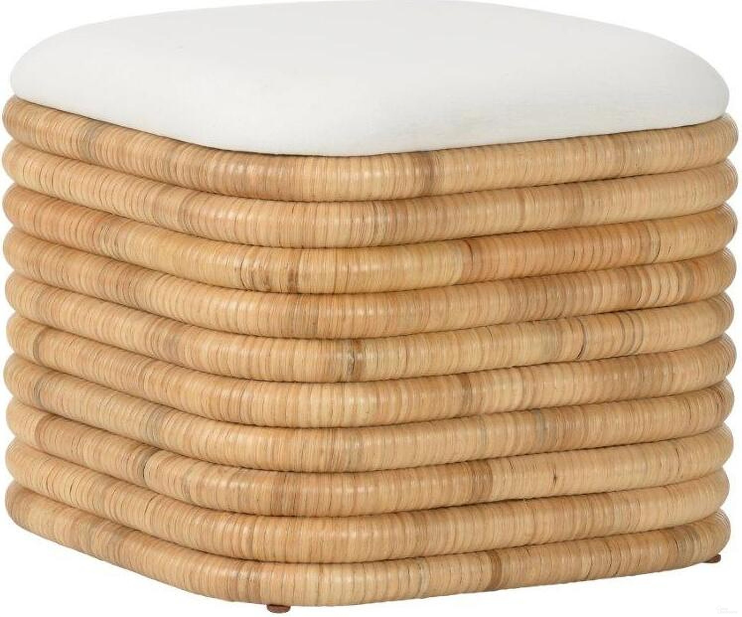 The appearance of Sofia Ottoman In Brown designed by Wildwood in the modern / contemporary interior design. This brown piece of furniture was selected by 1StopBedrooms from Wildwood Collection to add a touch of cosiness and style into your home. Sku: 490782. Material: Rattan.