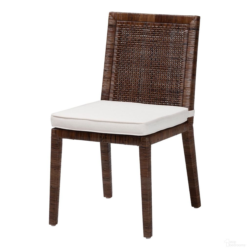 Sofia Rattan Dining Chair With Cushion In Antique Coffee