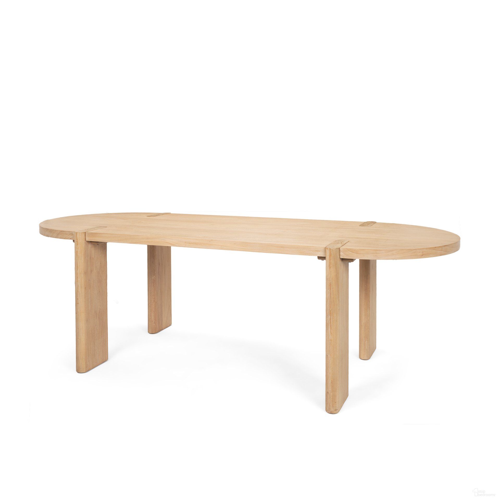 The appearance of Sohan Wood Oval Dining Table In Light Brown designed by Mercana in the modern / contemporary interior design. This light brown piece of furniture was selected by 1StopBedrooms from Sohan Collection to add a touch of cosiness and style into your home. Sku: 70854. Table Base Style: Legs. Table Top Shape: Oval. Material: Wood. Size: 92" x 39".