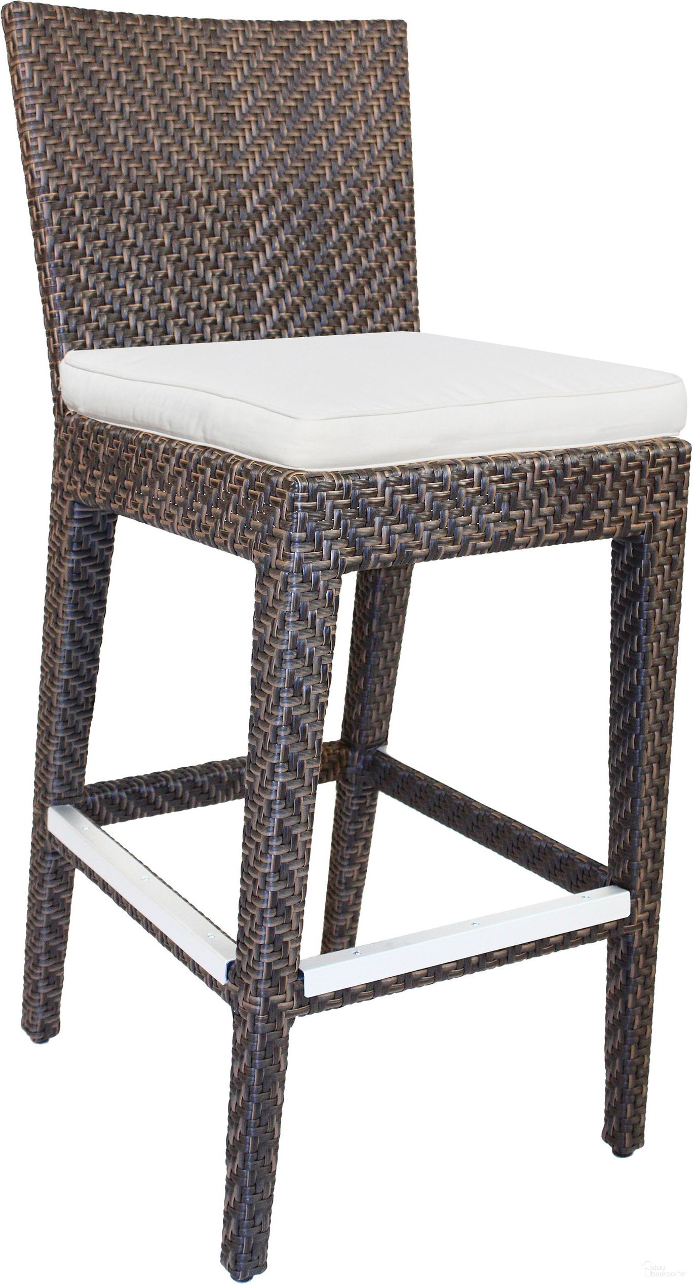 The appearance of Soho Barstool with Cushion In Brown designed by Pelican Reef in the modern / contemporary interior design. This brown piece of furniture  was selected by 1StopBedrooms from Soho Collection to add a touch of cosiness and style into your home. Sku: 903-6186-JBP-CUSH. Material: Aluminum.