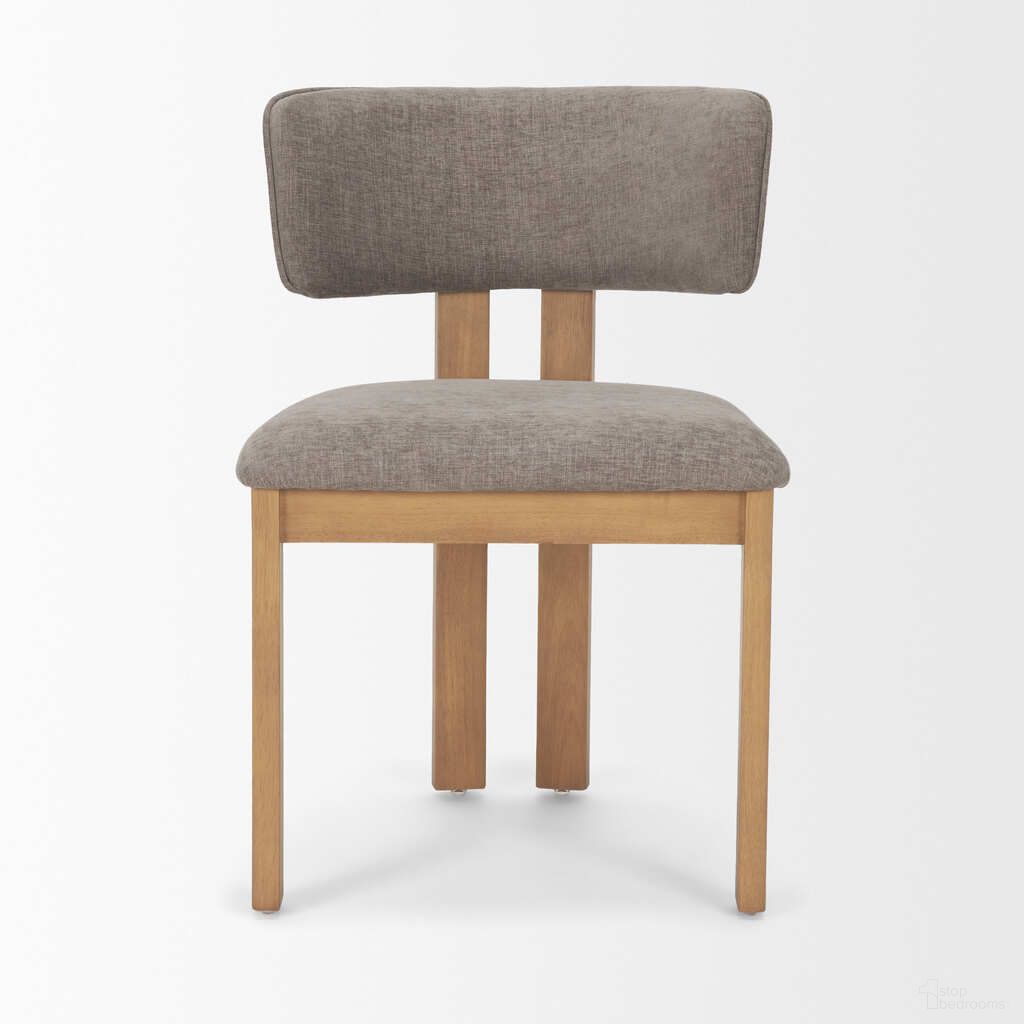 Soho Curved Open Back Dining Side Chair Set Of 2 with Chenille Tripod Frame In Gray