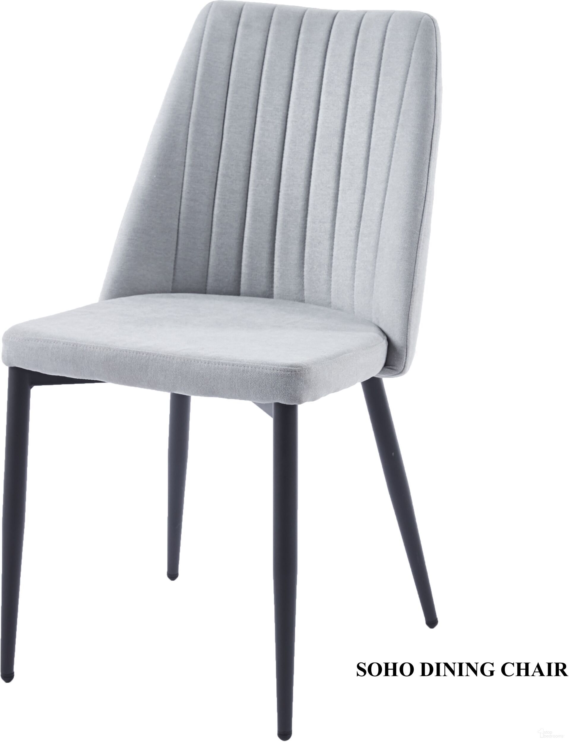 The appearance of Soho Dining Chair In Light Blueish Grey - Set of 2 designed by Iconic Furniture in the modern / contemporary interior design. This light blueish grey piece of furniture  was selected by 1StopBedrooms from Urbana Collection to add a touch of cosiness and style into your home. Sku: DC073-UF860-2B. Material: Steel. Chair Type: Side Chair.