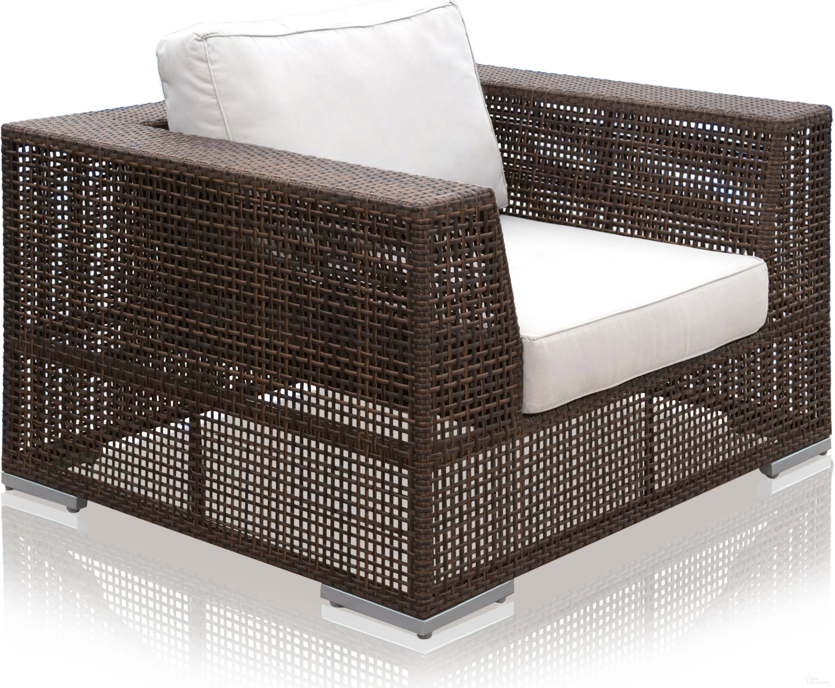 The appearance of Soho Lounge Chair with Cushion In Brown designed by Pelican Reef in the modern / contemporary interior design. This brown piece of furniture was selected by 1StopBedrooms from Soho Collection to add a touch of cosiness and style into your home. Sku: 903-1323-JBP-C. Material: Aluminum.
