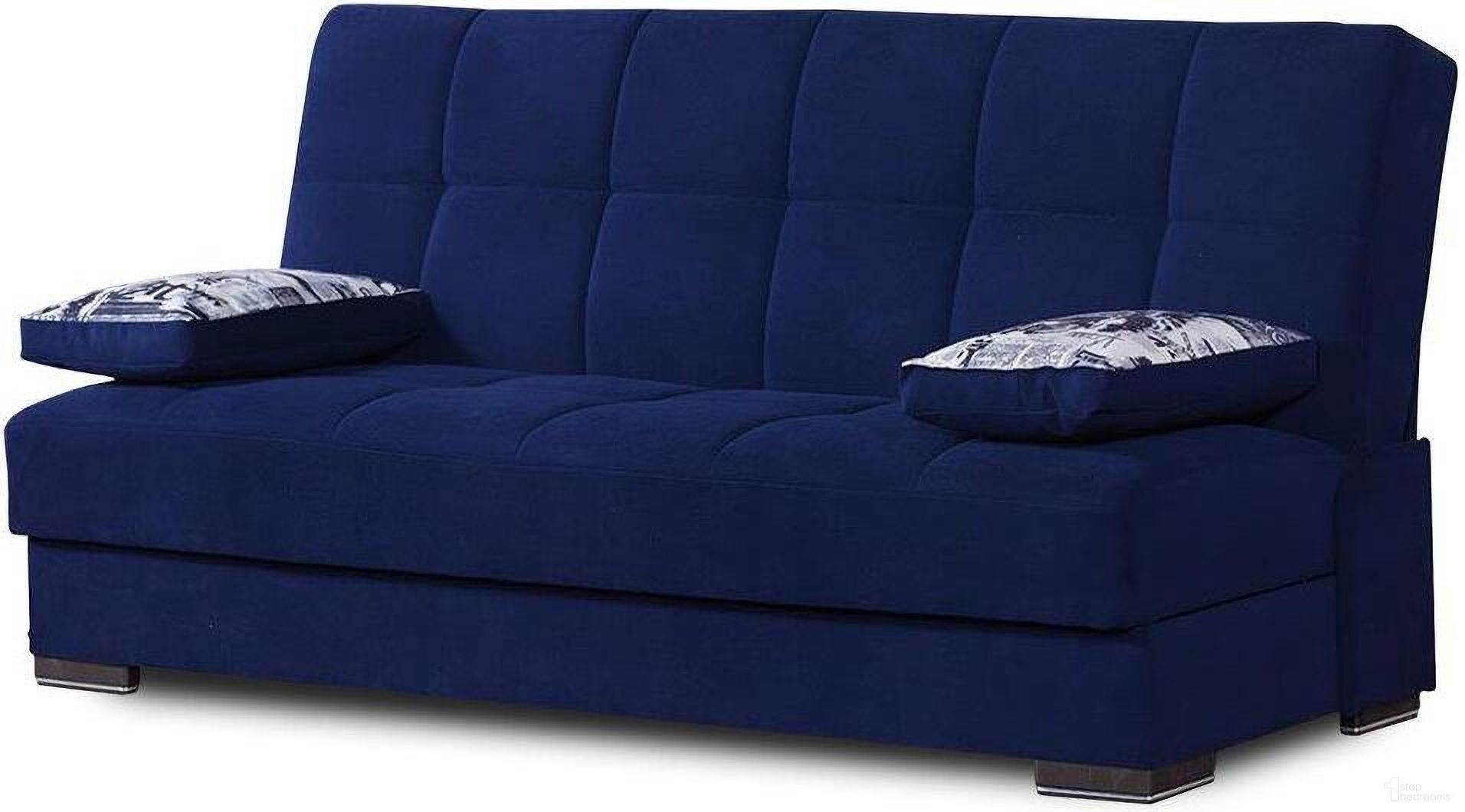 Soho Upholstered Convertible Sofabed with Storage In Blue SOHO-SB-BLU