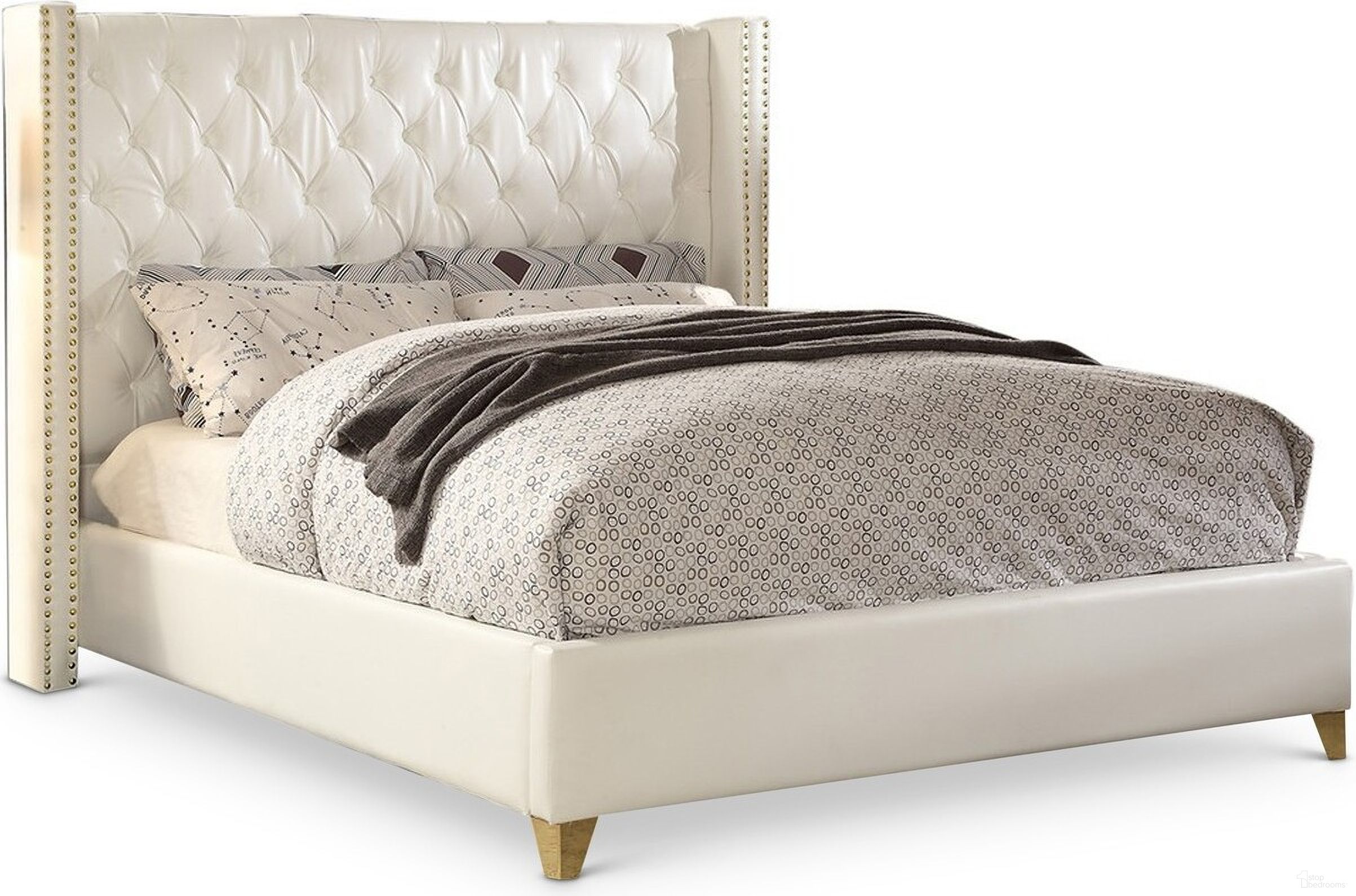 Soho Vegan Leather King Bed In White