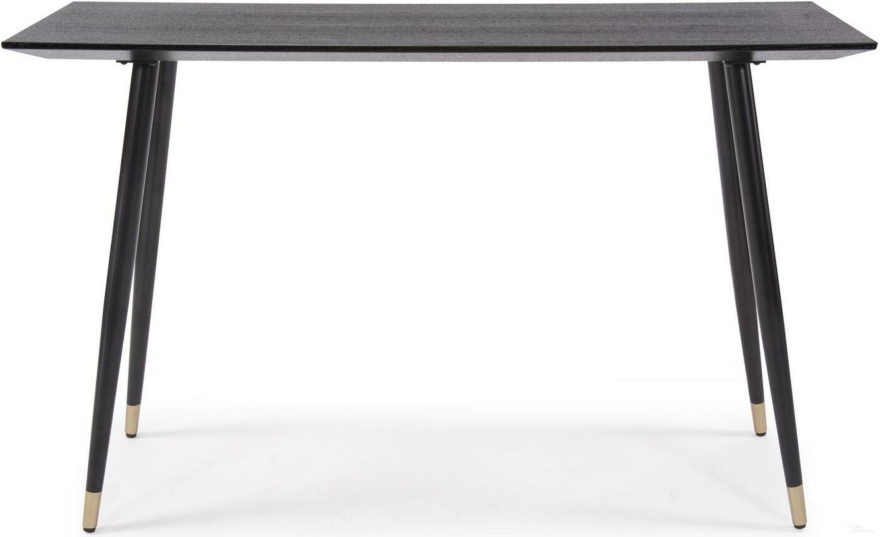 The appearance of Soho Wood Console Table In Dark Ash and Brass designed by Howard Elliott in the modern / contemporary interior design. This dark ash/brass piece of furniture  was selected by 1StopBedrooms from Soho Collection to add a touch of cosiness and style into your home. Sku: 36062. Material: Wood.
