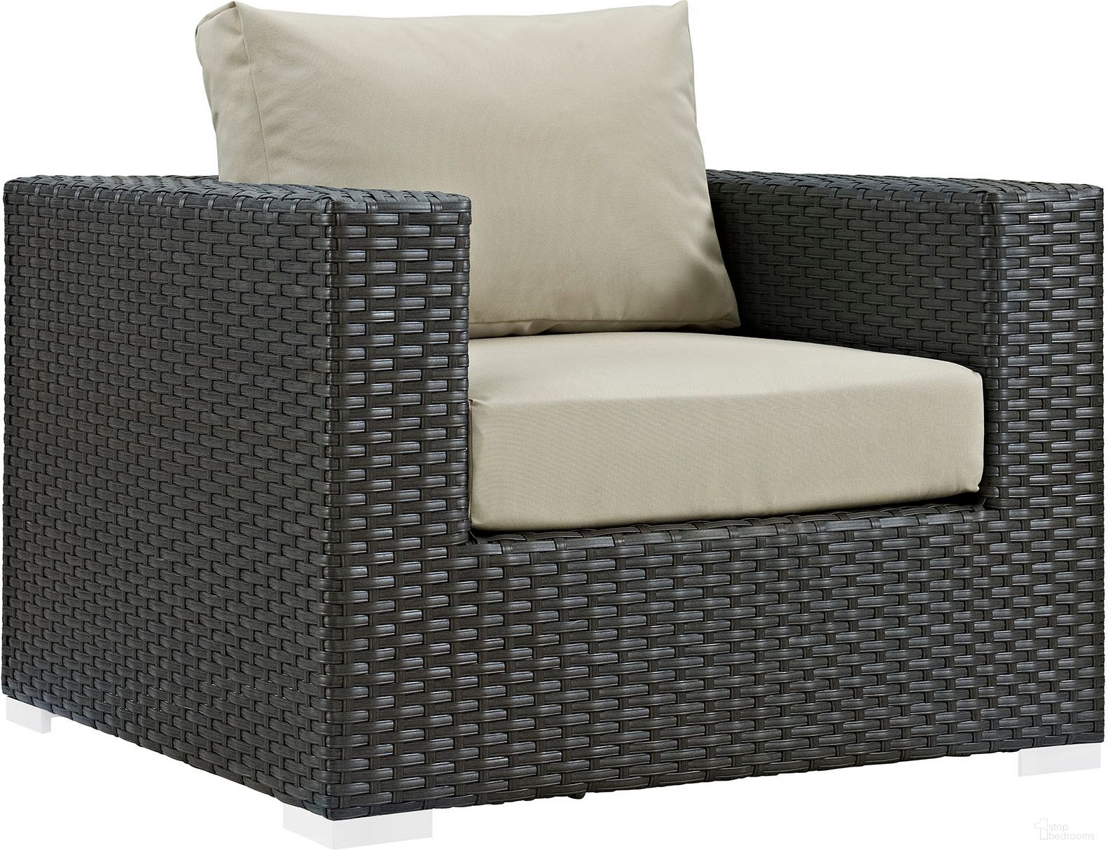 The appearance of Sojourn Canvas Antique Beige Outdoor Patio Sunbrella Arm Chair designed by Modway in the modern / contemporary interior design. This canvas antique beige piece of furniture was selected by 1StopBedrooms from Sojourn Collection to add a touch of cosiness and style into your home. Sku: EEI-1850-CHC-BEI. Material: Steel.