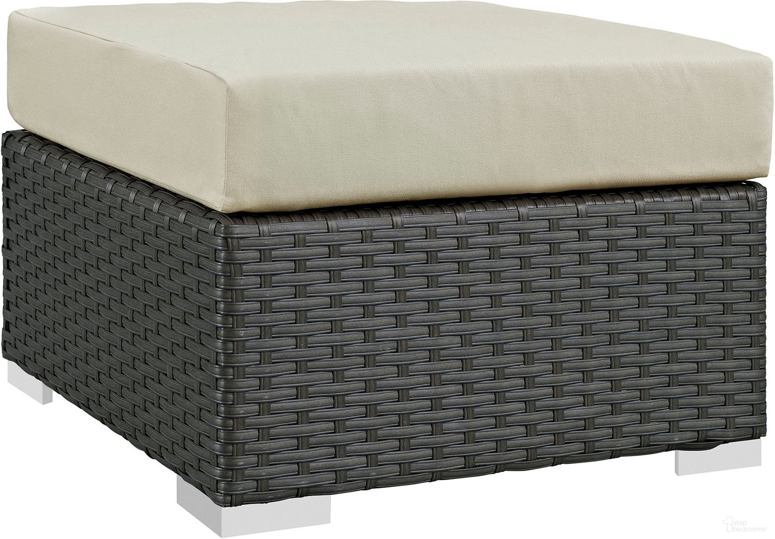 The appearance of Sojourn Canvas Antique Beige Outdoor Patio Sunbrella Ottoman designed by Modway in the modern / contemporary interior design. This canvas antique beige piece of furniture  was selected by 1StopBedrooms from Sojourn Collection to add a touch of cosiness and style into your home. Sku: EEI-1855-CHC-BEI. Material: Steel.