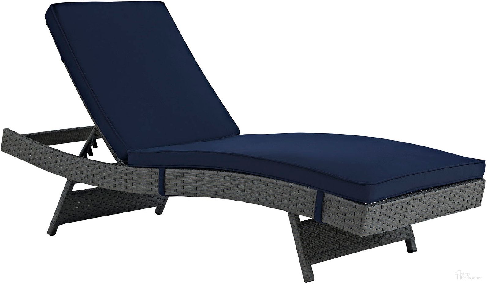 The appearance of Sojourn Canvas Navy Outdoor Patio Sunbrella Chaise designed by Modway in the modern / contemporary interior design. This canvas navy piece of furniture was selected by 1StopBedrooms from Sojourn Collection to add a touch of cosiness and style into your home. Sku: EEI-1985-CHC-NAV. Material: Polyester.