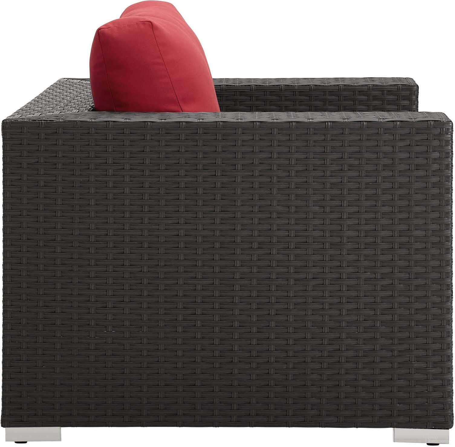 The appearance of Sojourn Canvas Red Outdoor Patio Sunbrella Arm Chair designed by Modway in the modern / contemporary interior design. This canvas red piece of furniture was selected by 1StopBedrooms from Sojourn Collection to add a touch of cosiness and style into your home. Sku: EEI-1850-CHC-RED. Material: Steel.