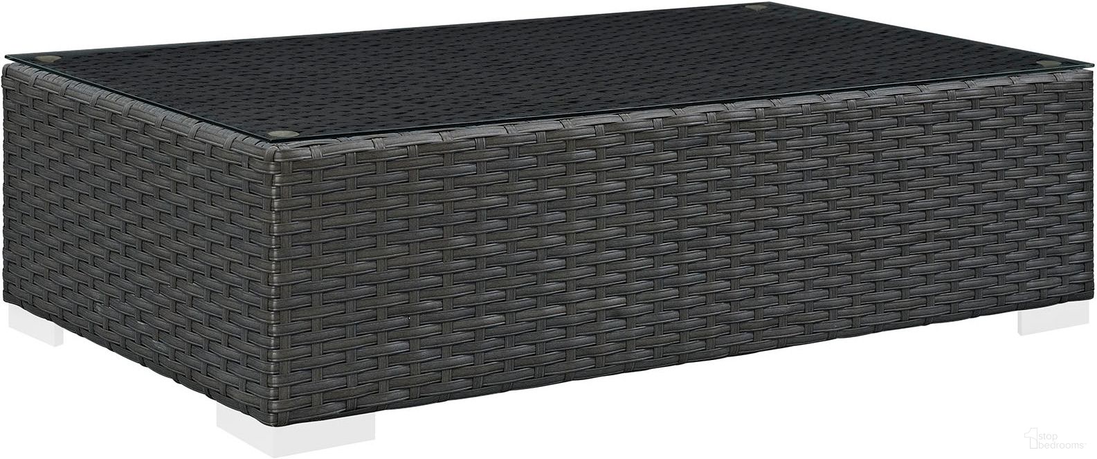 The appearance of Sojourn Chocolate Outdoor Patio Coffee Table designed by Modway in the modern / contemporary interior design. This chocolate piece of furniture was selected by 1StopBedrooms from Sojourn Collection to add a touch of cosiness and style into your home. Sku: EEI-1852-CHC. Material: Rattan. Table Top Shape: Rectangular.