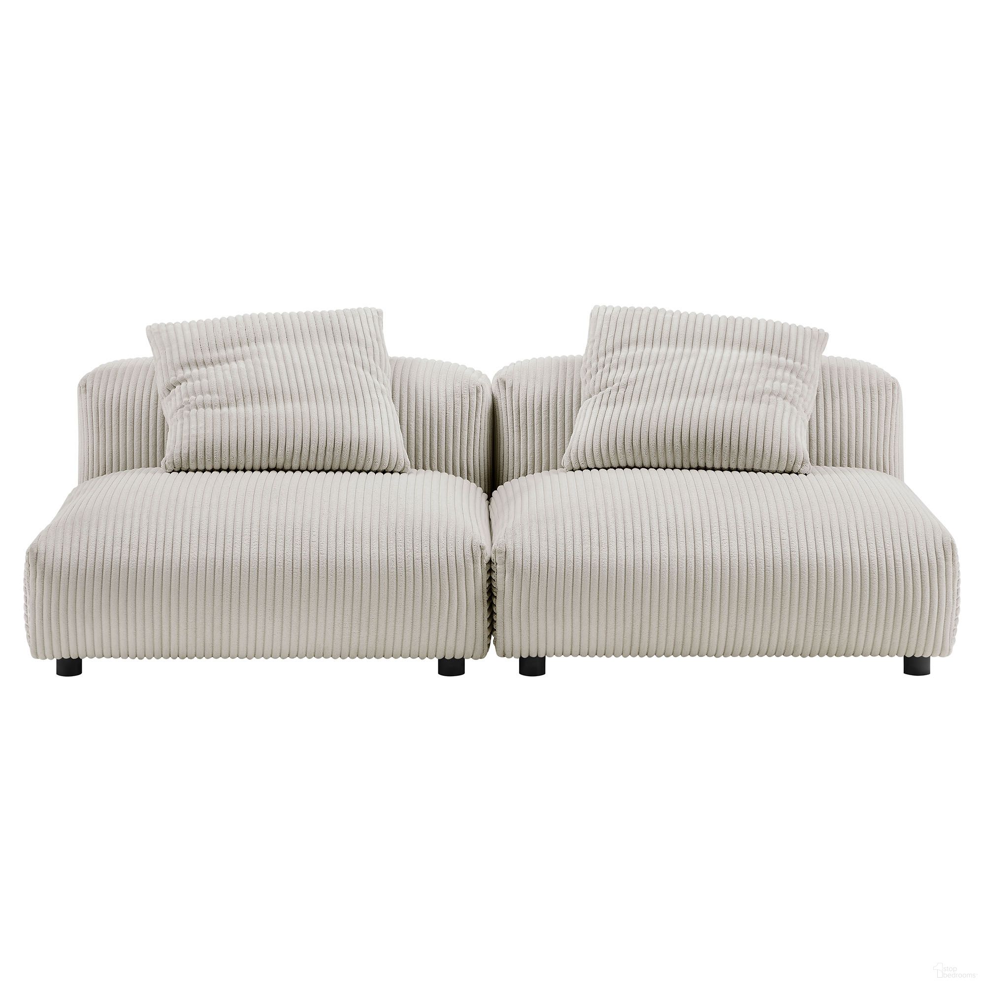 The appearance of Solace 2-Piece Modular Corduroy Upholstered Sofa In Almond designed by Modway in the modern / contemporary interior design. This almond piece of furniture  was selected by 1StopBedrooms from Solace Collection to add a touch of cosiness and style into your home. Sku: EEI-6884-ALM;EEI-6884-ALM. Material: Upholstered.