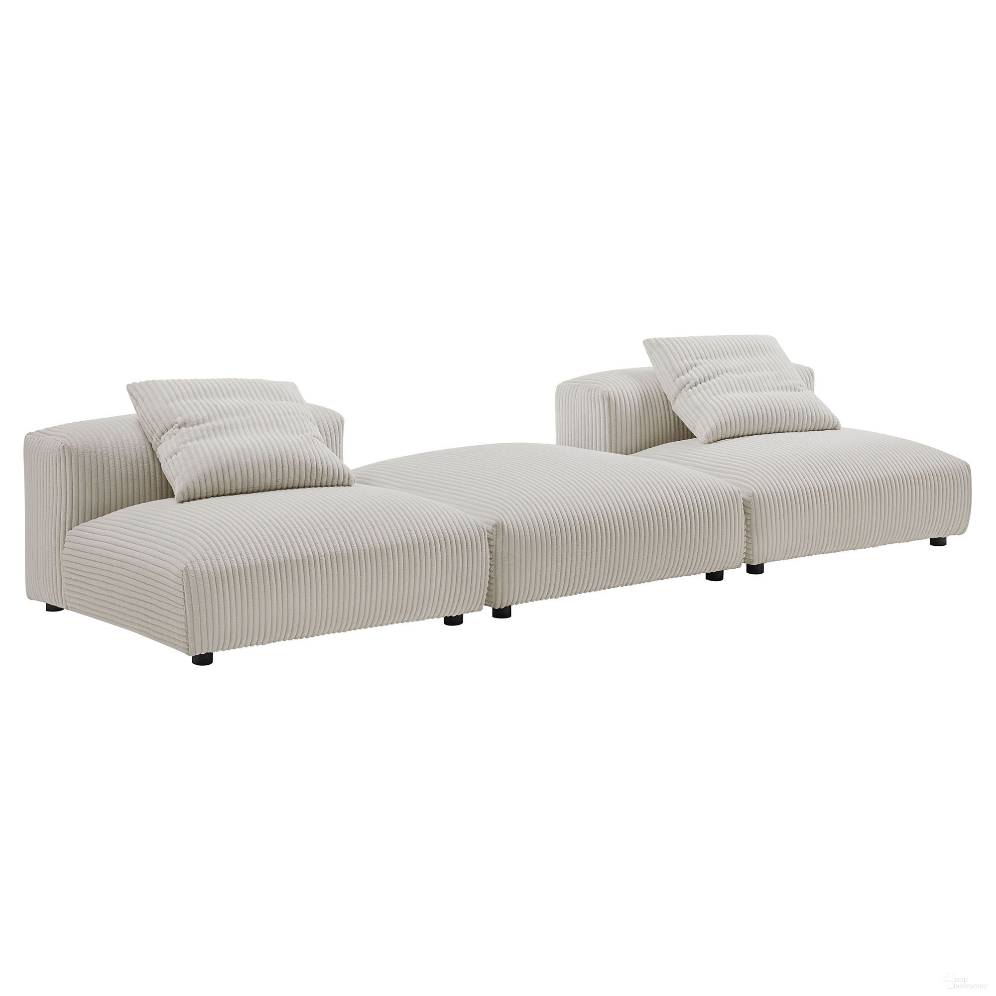 The appearance of Solace 3-Piece Modular Corduroy Upholstered Sectional Sofa In Almond designed by Modway in the modern / contemporary interior design. This almond piece of furniture  was selected by 1StopBedrooms from Solace Collection to add a touch of cosiness and style into your home. Sku: EEI-6884-ALM;EEI-6888-ALM;EEI-6884-ALM. Material: Corduroy.