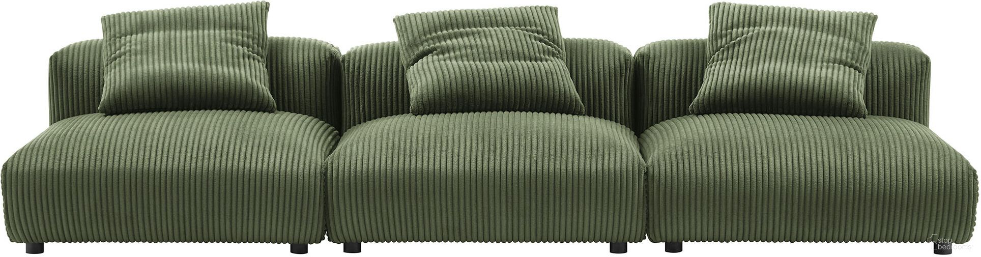 The appearance of Solace 3-Piece Modular Corduroy Upholstered Sofa In Fern designed by Modway in the modern / contemporary interior design. This fern piece of furniture was selected by 1StopBedrooms from Solace Collection to add a touch of cosiness and style into your home. Sku: EEI-6884-FRN;EEI-6884-FRN;EEI-6884-FRN. Material: Upholstered.