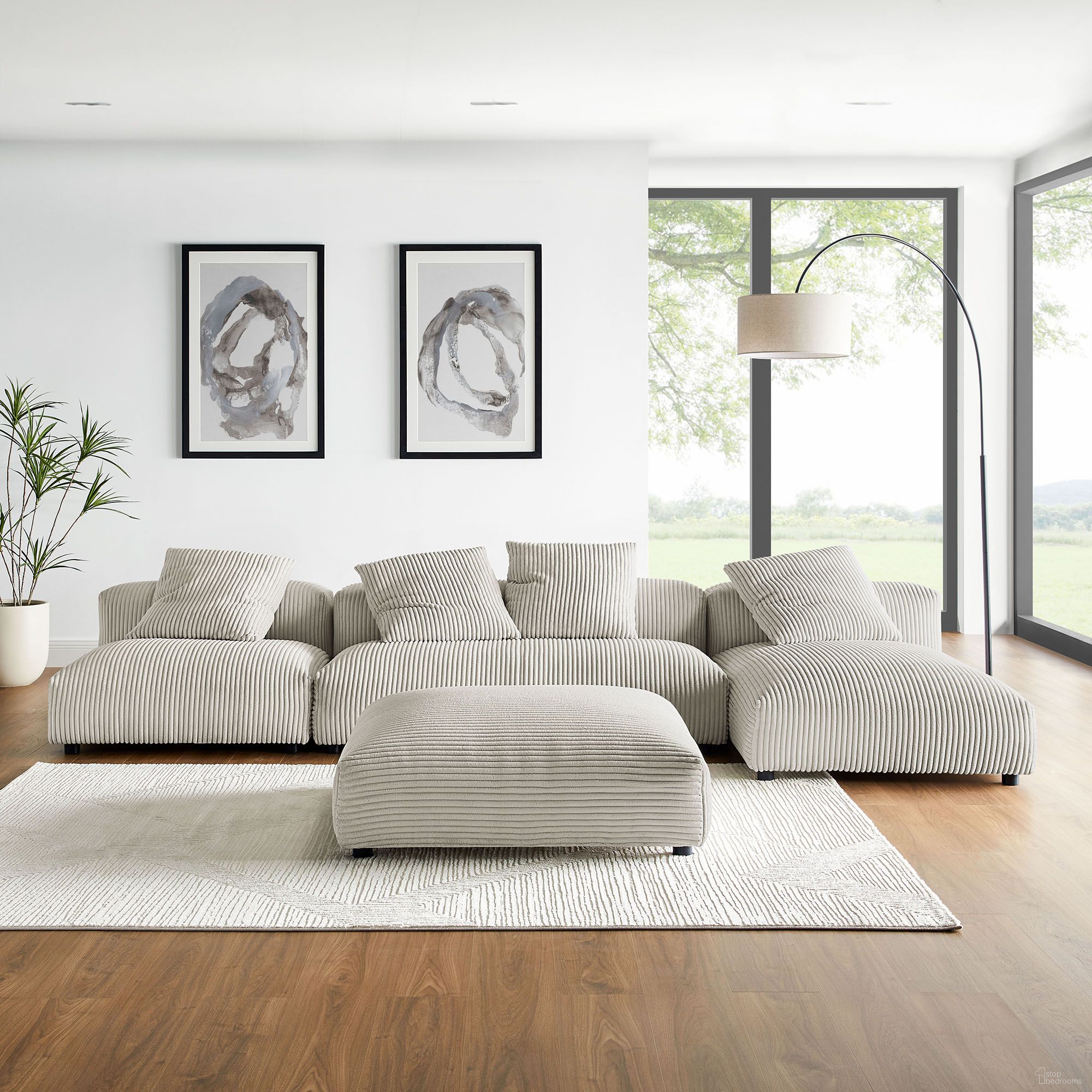 The appearance of Solace 4-Piece Modular Corduroy Upholstered Sectional Sofa With Ottoman In Almond designed by Modway in the modern / contemporary interior design. This almond piece of furniture was selected by 1StopBedrooms from Solace Collection to add a touch of cosiness and style into your home. Sku: EEI-6884-ALM;EEI-6886-ALM;EEI-6888-ALM;EEI-6890-ALM. Material: Corduroy.