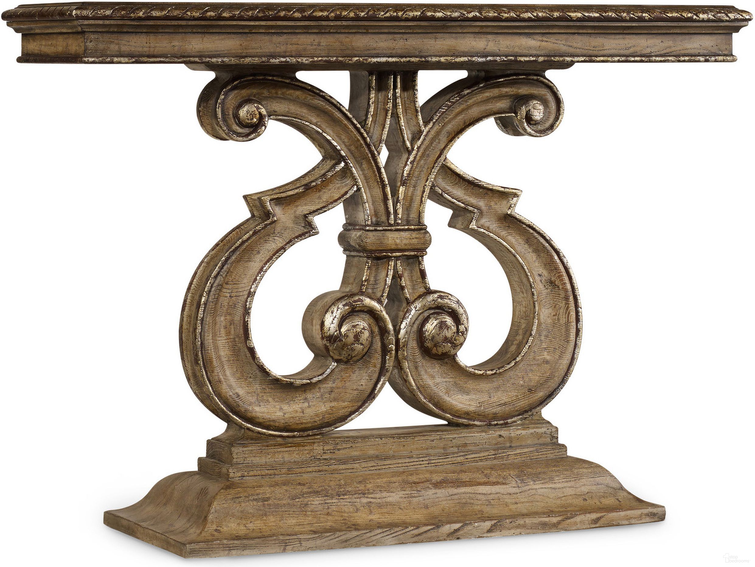 The appearance of Melange Solana Light Wood Console Table designed by Hooker in the traditional interior design. This light wood piece of furniture was selected by 1StopBedrooms from Melange Collection to add a touch of cosiness and style into your home. Sku: 5491-85001. Material: Oak.