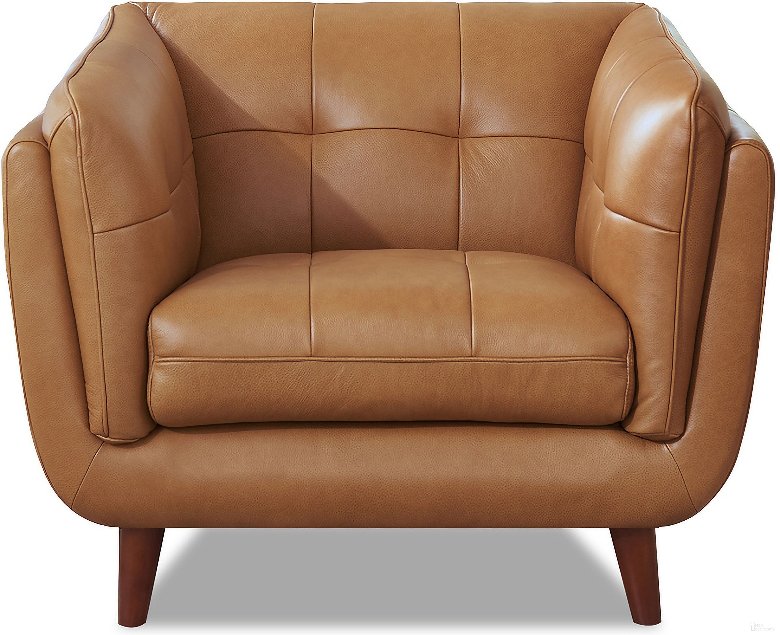 Solana Leather Chair In Cinnamon Brown