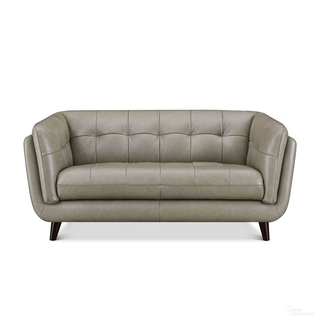Solana Leather Loveseat In Chico Slate