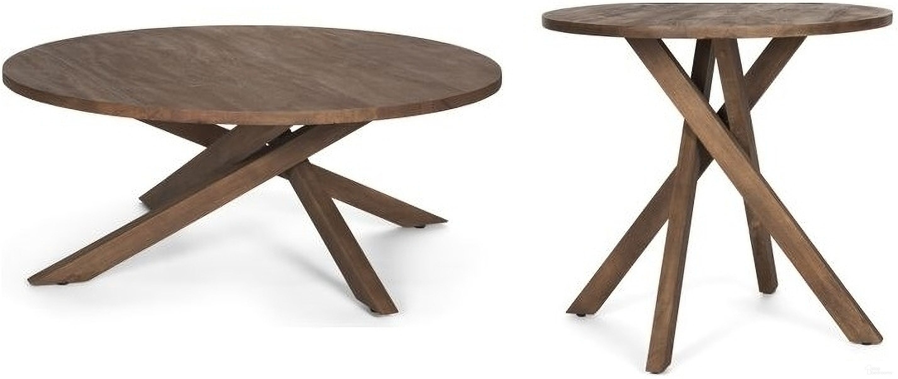 The appearance of Solana Occasional Table Set In Medium Brown designed by Mercana in the modern / contemporary interior design. This medium brown piece of furniture  was selected by 1StopBedrooms from Solana Collection to add a touch of cosiness and style into your home. Sku: 70624;70625. Material: Wood.