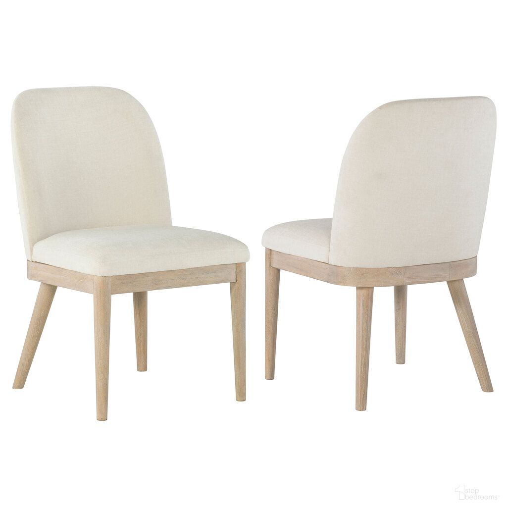 The appearance of Solano Upholstered Dining Side Chair Set of 2 In Beige and Weathered Mango designed by Coaster in the coastal interior design. This beige and weathered mango piece of furniture was selected by 1StopBedrooms from Solano Collection to add a touch of cosiness and style into your home. Sku: 115502. Material: Plywood. Chair Type: Side Chair.