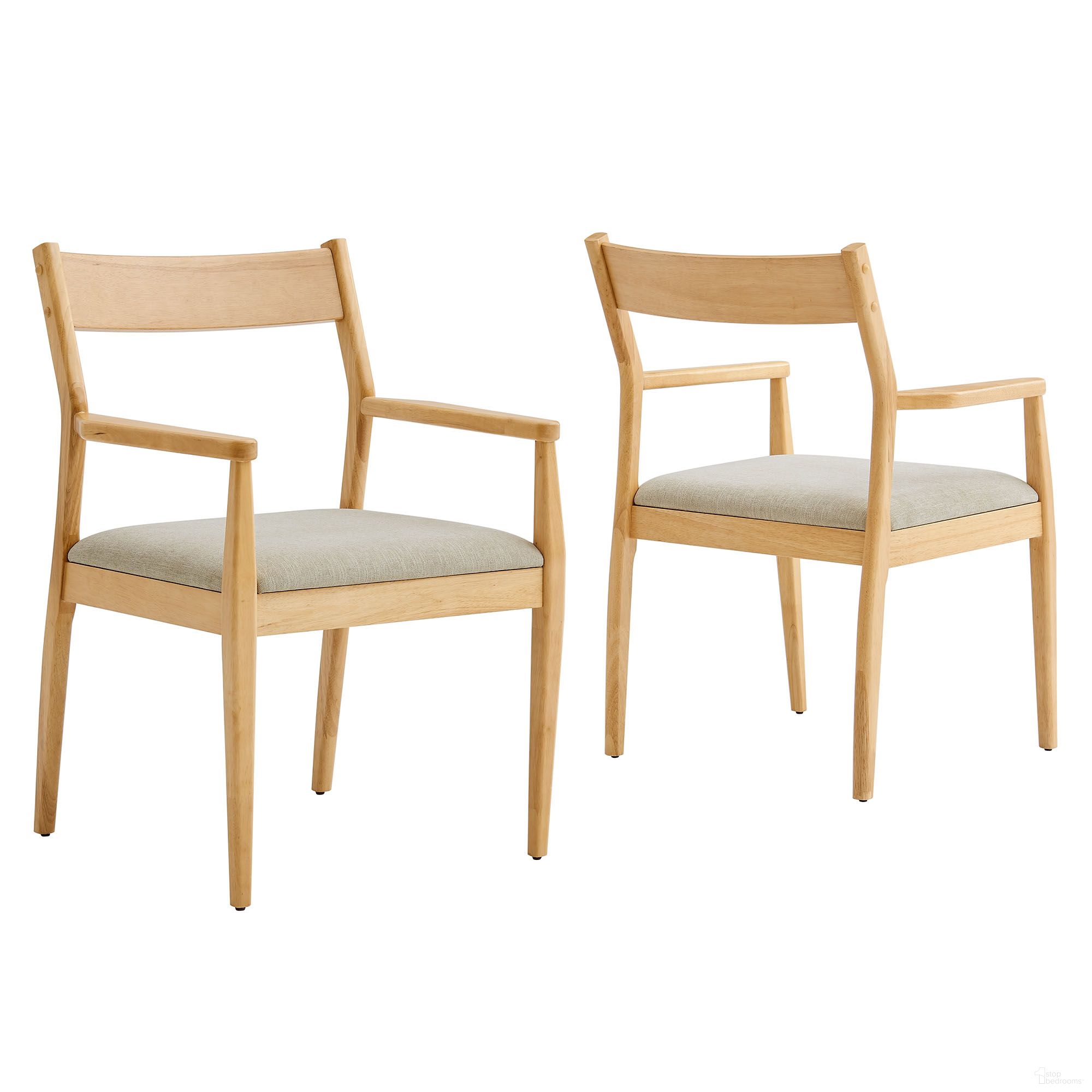 The appearance of Solara Fabric Wood Dining Armchairs Set of 2 In Natural and Heathered Weave Beige designed by Modway in the modern / contemporary interior design. This natural/heathered weave beige piece of furniture was selected by 1StopBedrooms from Solara Collection to add a touch of cosiness and style into your home. Sku: EEI-6916-NAT-HEB. Material: Fabric. Chair Type: Arm Chair.